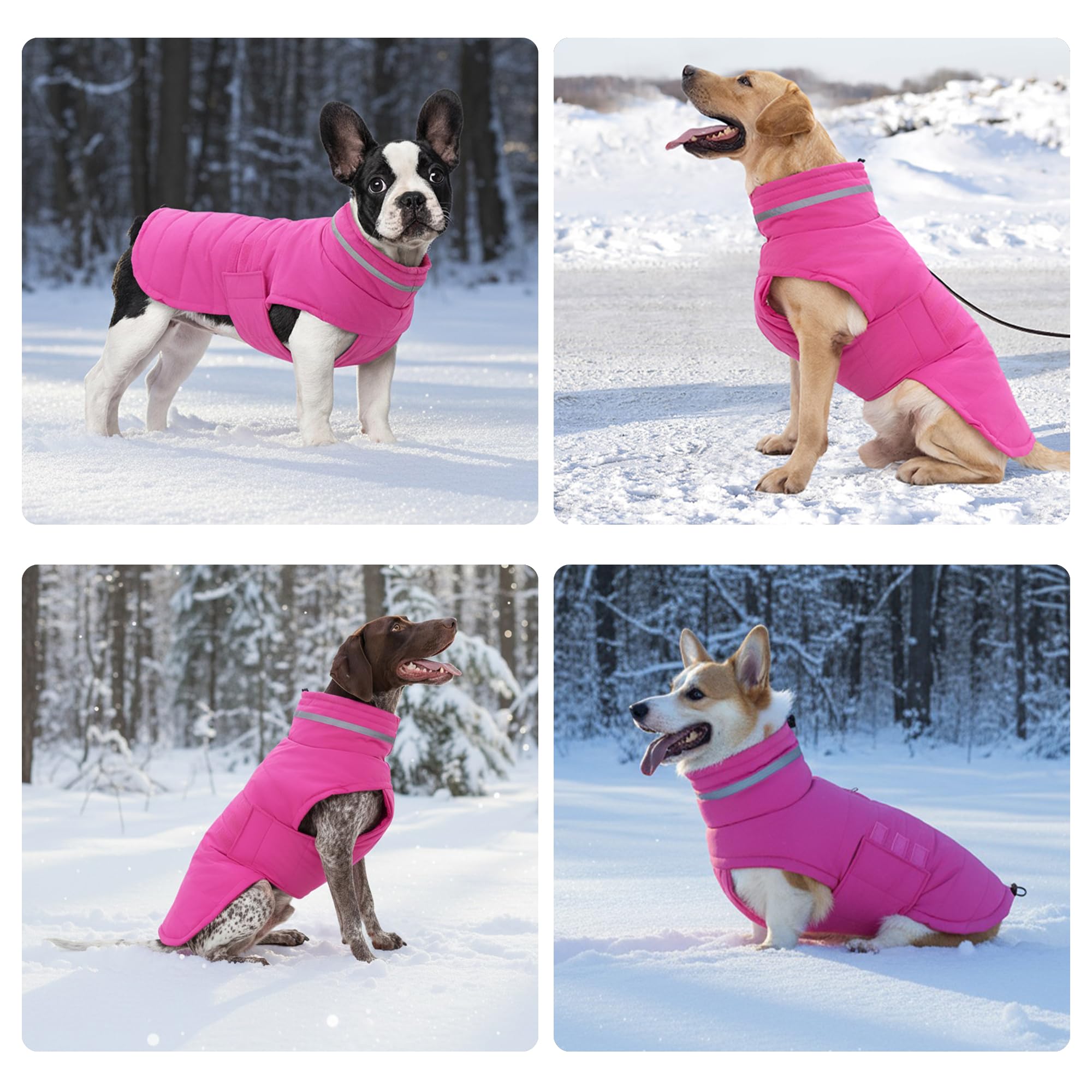 Mklhgty Abrigo para perro, chaqueta impermeable para perro, abrigo de invierno para perro, abrigos para clima frío, cálido, resistente al viento, chaqueta de nieve para perro, abrigos reflectantes