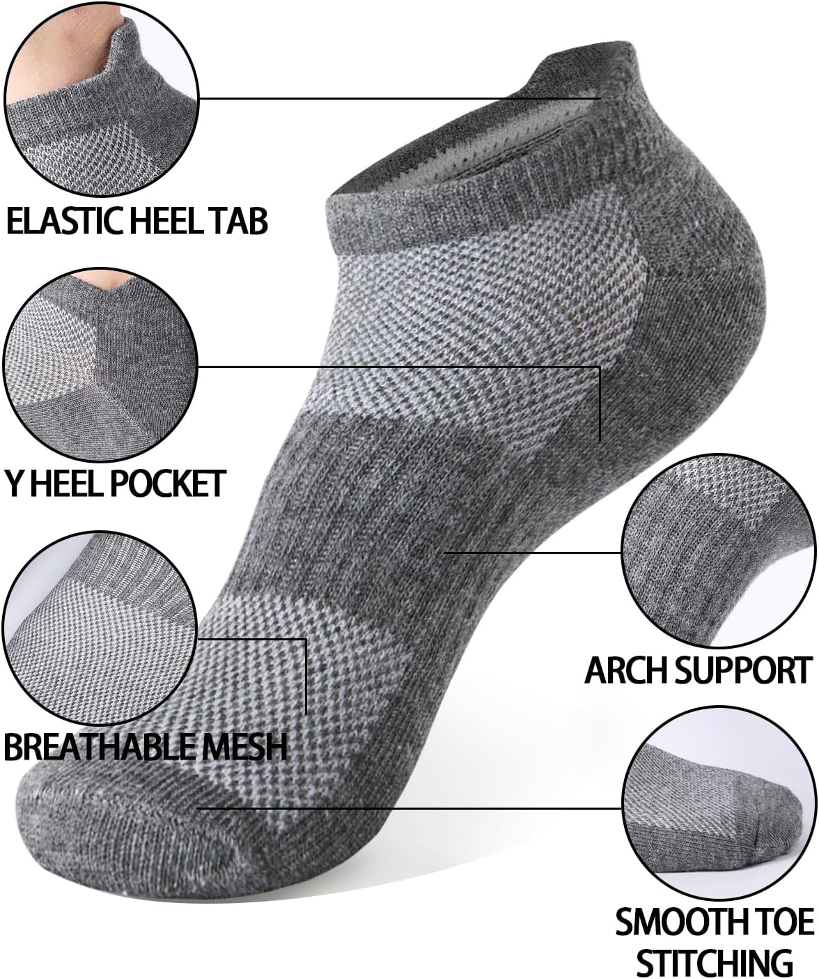 10 Pairs Kids Socks for Boys Girls Ankle Athletic Low Cut Socks Half Cushioned Crew Cotton No Show Socks