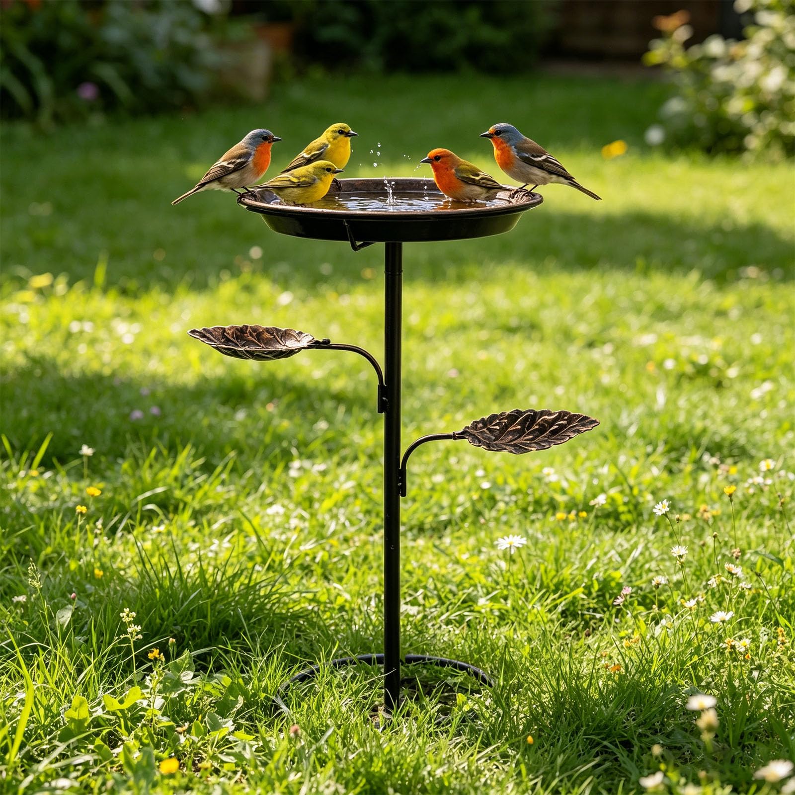 Set mangiatoie per Bagnetto per Uccelli da Esterno ispirate alla, realizzate in Robusto Ferro per Cortile, mangiatoia per Uccelli da Esterno da 93 cm