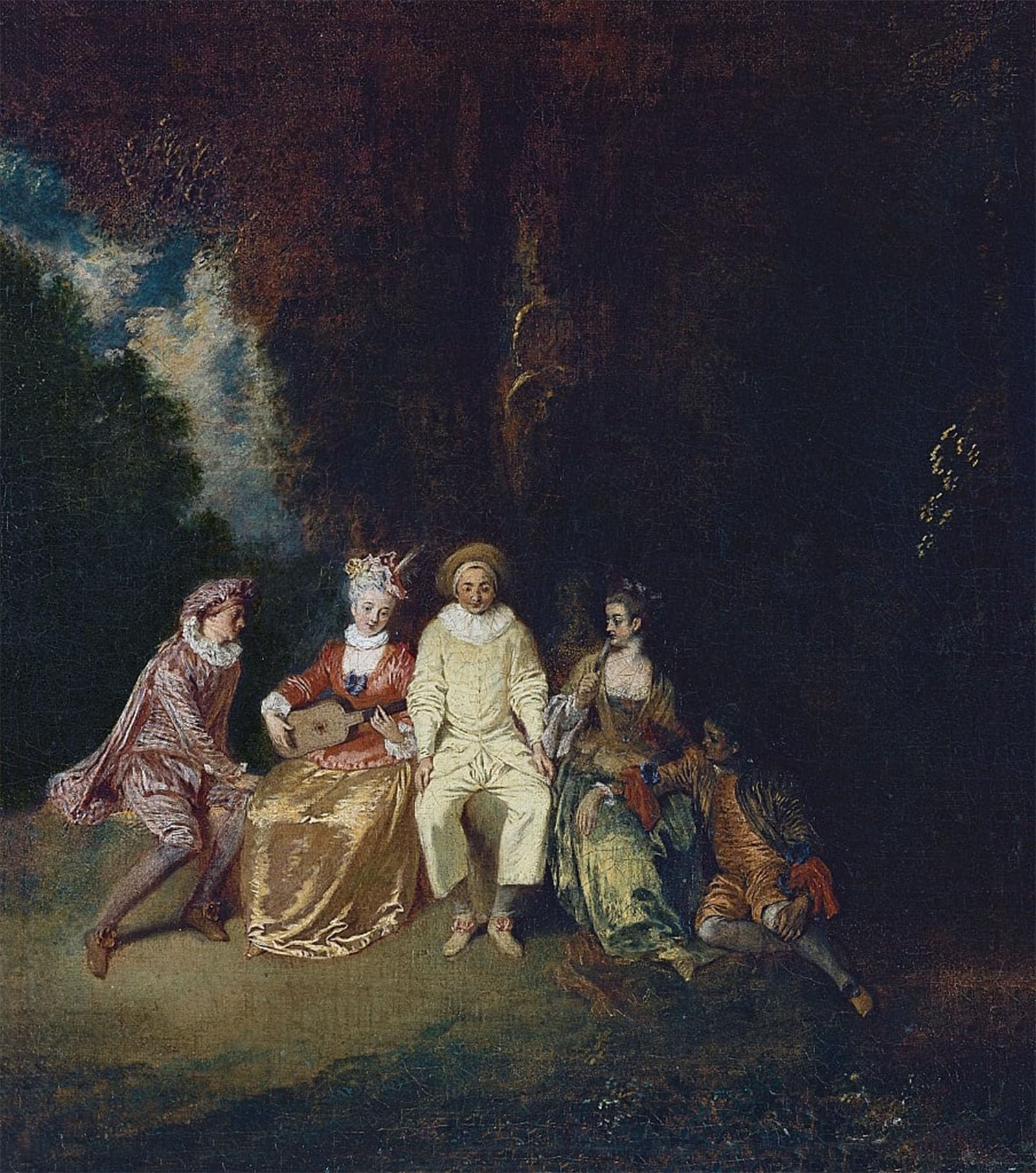 POSTERIIk Famous Print Pop Art Wall Art Graffiti Pierrot Contenta by Jean Antoine Watteau Art Prints for Home Decor 60x90cm