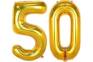 Gold Number 50 Balloons: Add a Touch of Grandeur to Your Celebrations