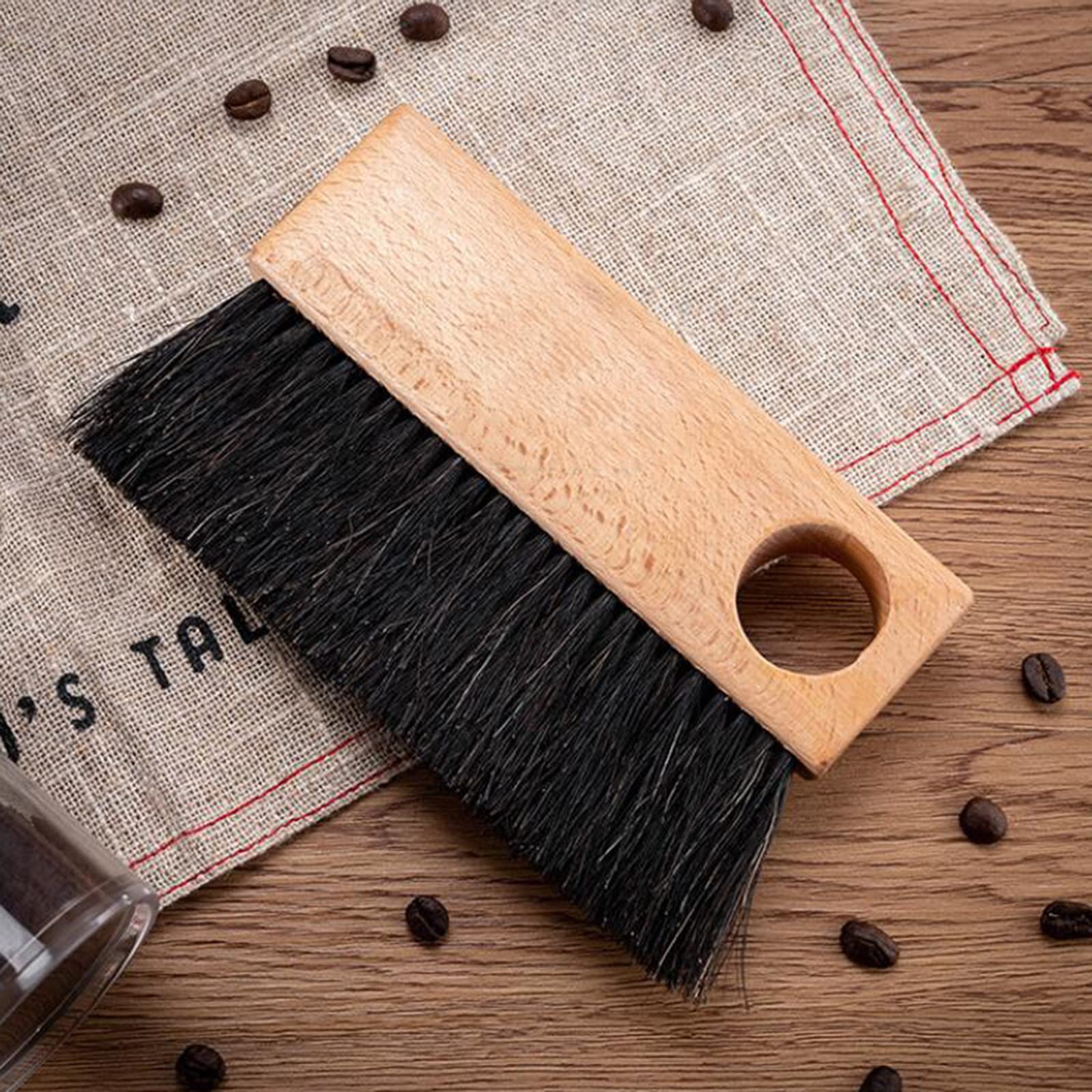 Kaffeemühlen-Reinigungsbürste, Holzgriff, rechteckig, mit Loch, 5 Stück