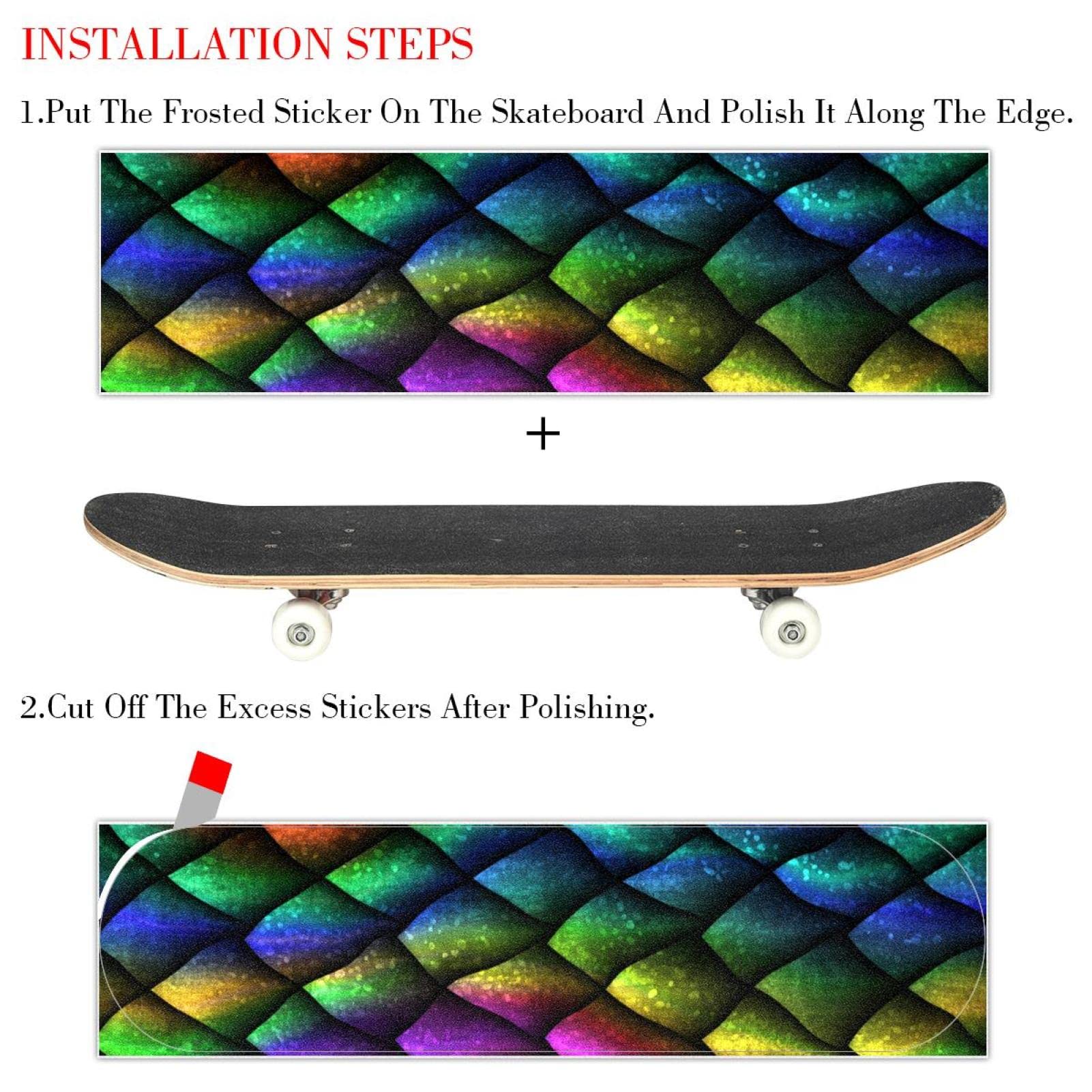 Scale Dinosaur Lot de 2 feuilles de papier abrasif pour planche de skateboard et longboard