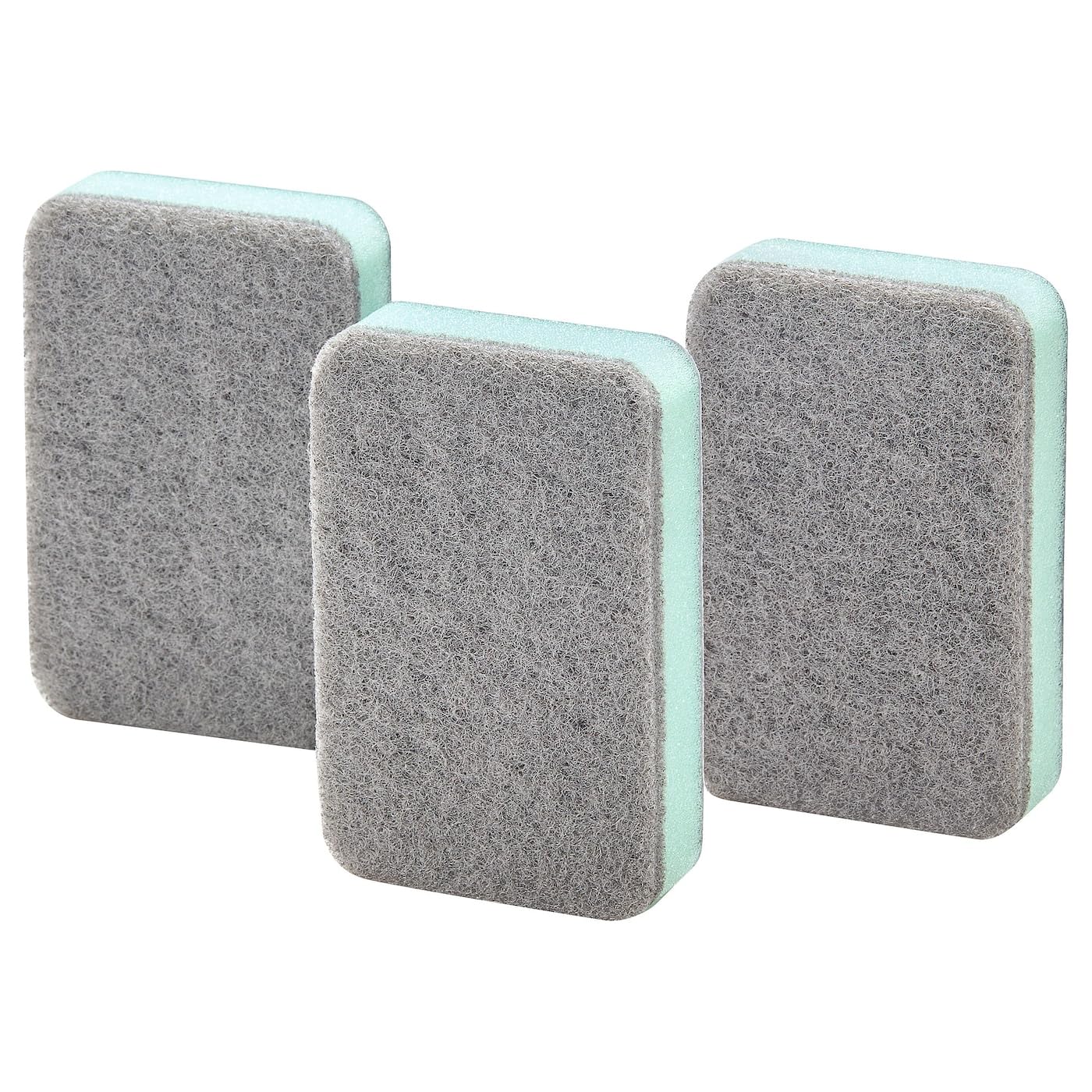 IKEA SVAMPIG Dual-Sided Cleaning Sponge, 11 cm x 7 cm, Grey-Green, Pack of 3-image-26