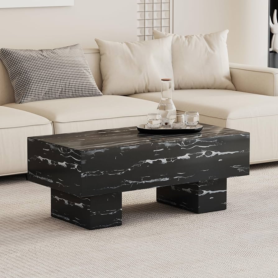 Amazon.com: Coffee Table Modern Faux Marble Coffee Table