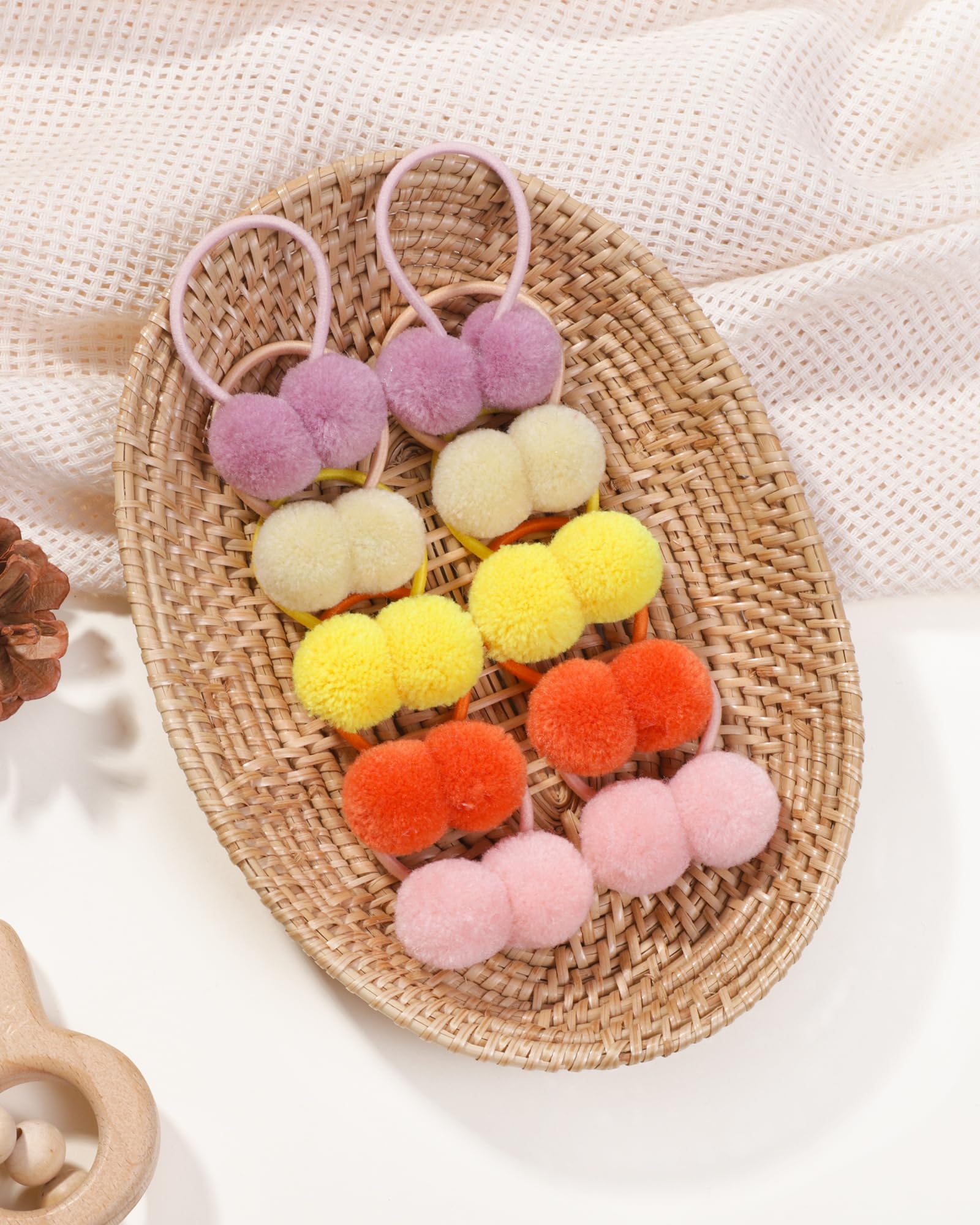 28pcs Bracelets de cheveux élastiques de pour bébés et filles, bande en caoutchouc douce, porte-queue de cheval multicolore pour tout-petits
