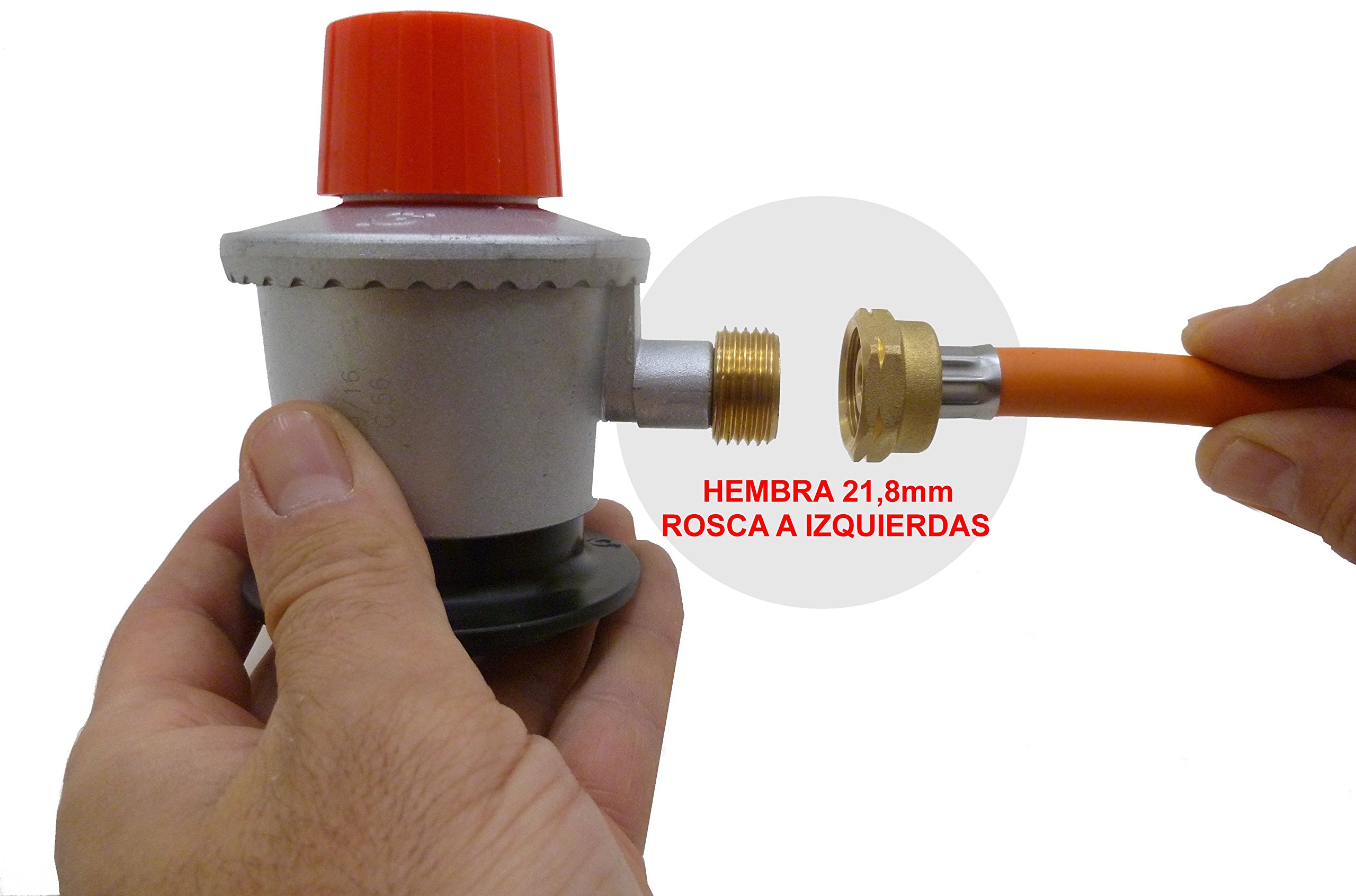S&M Hembra 3/8" Izq- 21.8 Izq Tubo Flexible Gas Reforzado, Naranja, 322068