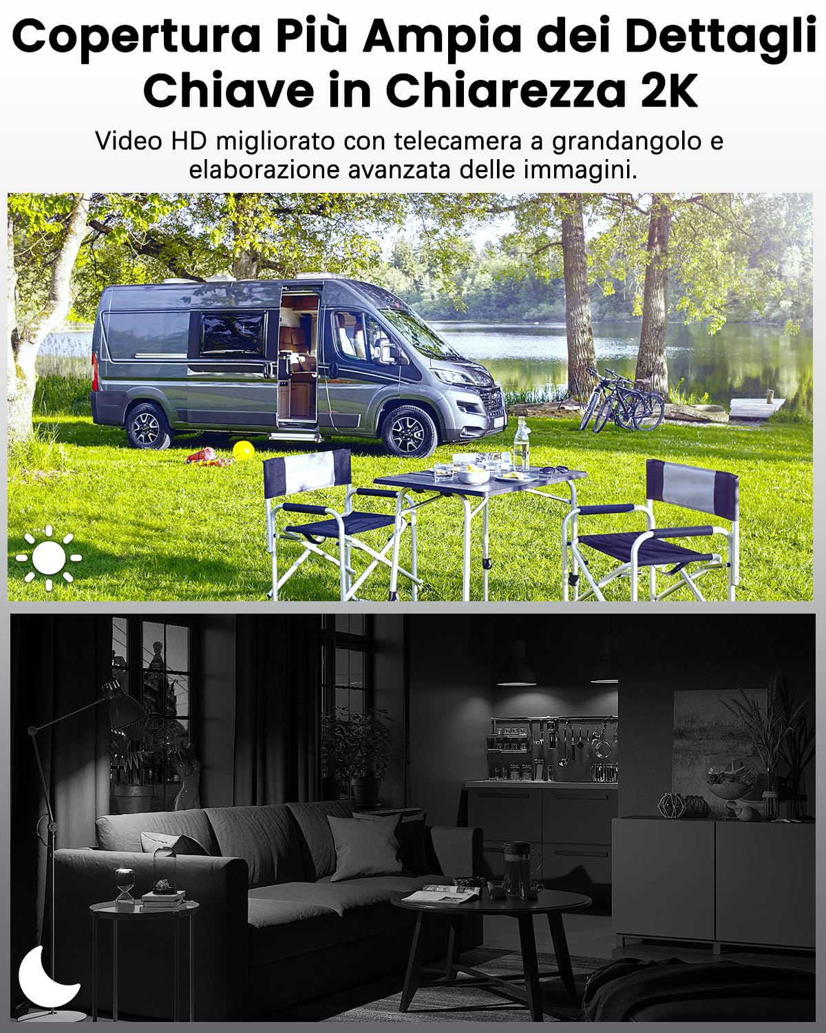 UCOCARE Telecamera con SIM, 2K Mini Telecamera senza WiFi con SIM 4G | Batteria 5200mAh, AI Rilevamento Movimento, Visione 160°, Visione Notturna, Interno/Esterno per Auto, Campeggio e Viaggi