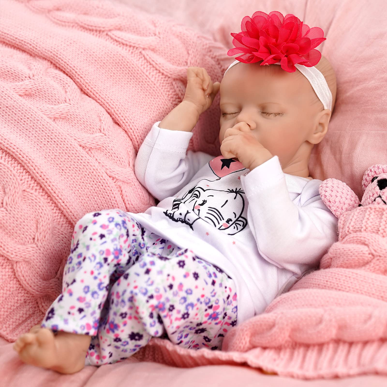 JIZHI Lifelike Reborn Baby Dolls 17Inch Baby Soft Body Realistic