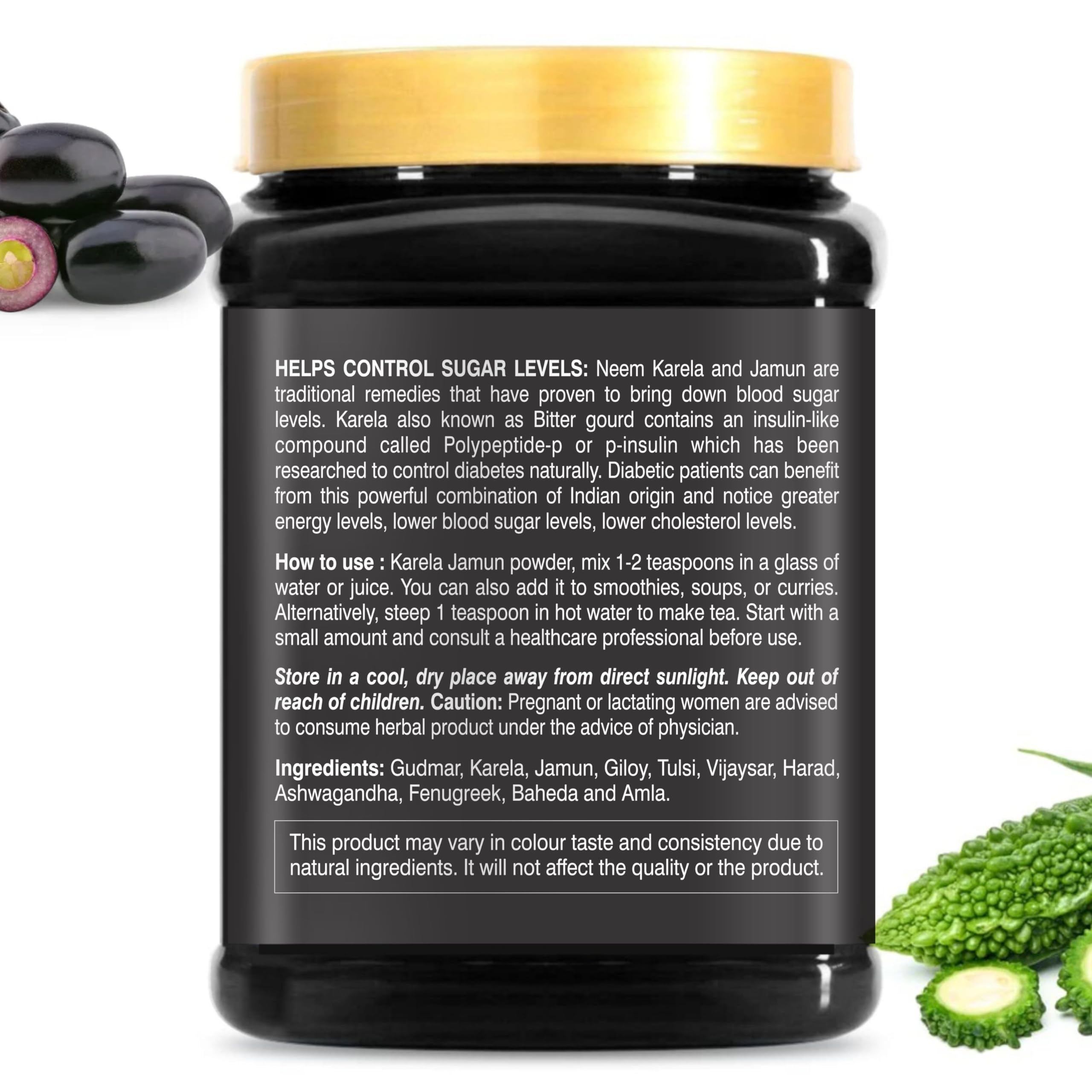 Srishma Karela, Jamun Diabetic Detox Powder | Infused with 11 Potent Herbs for Balancing Sugar | 100% Ayurvedic (200g) 2