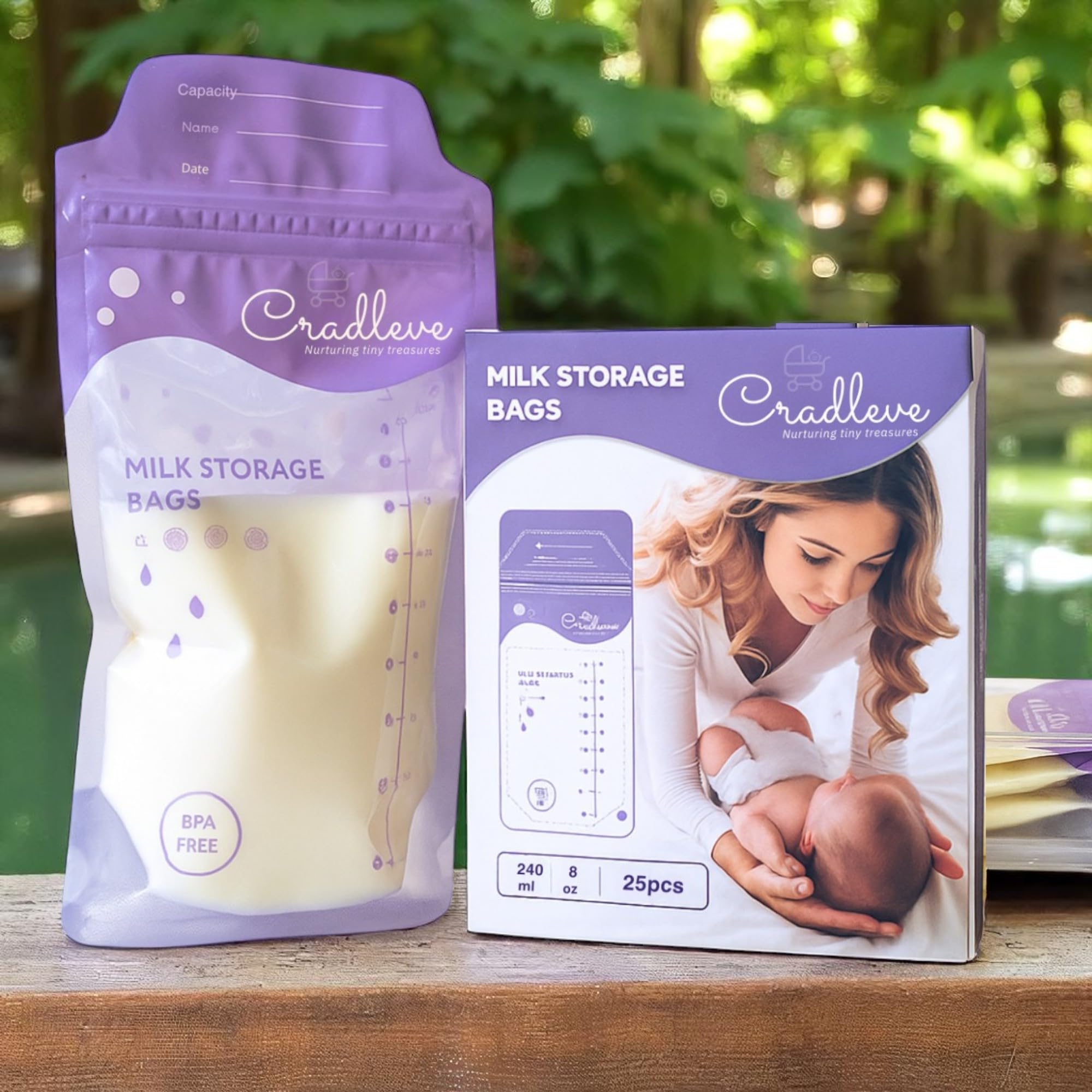 CRADLEVE Baby Breast Milk Storage Bags (Pack of 25), 100% BPA-free, Food Grade material, Disposable Milk Freezer Bags for Breast Feeding mothers, Tripple layered- Durable and Leak Proof-image-46