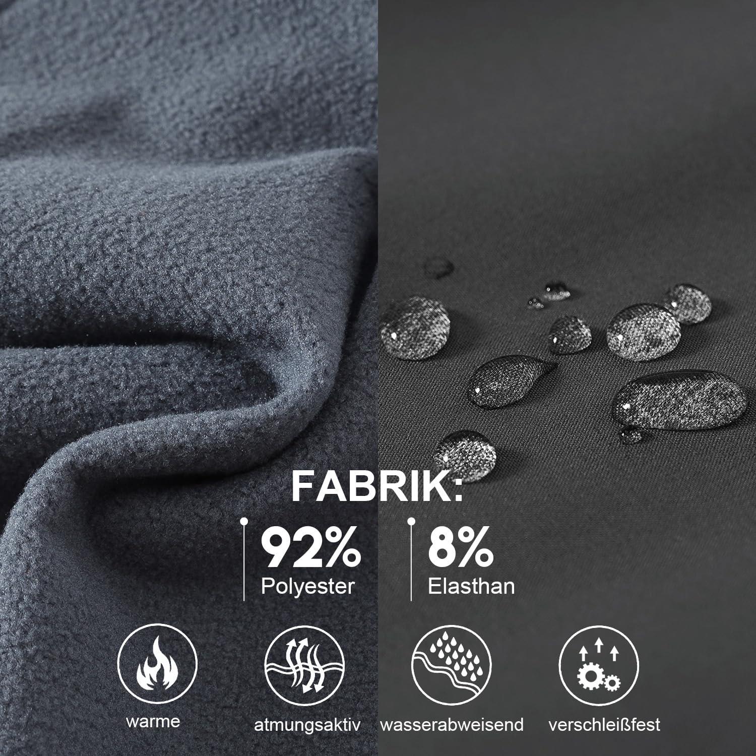 YSENTO Pantaloni da trekking da uomo, impermeabili, in softshell, antivento, con calda imbottitura, per lo snowboard, per l'inverno
