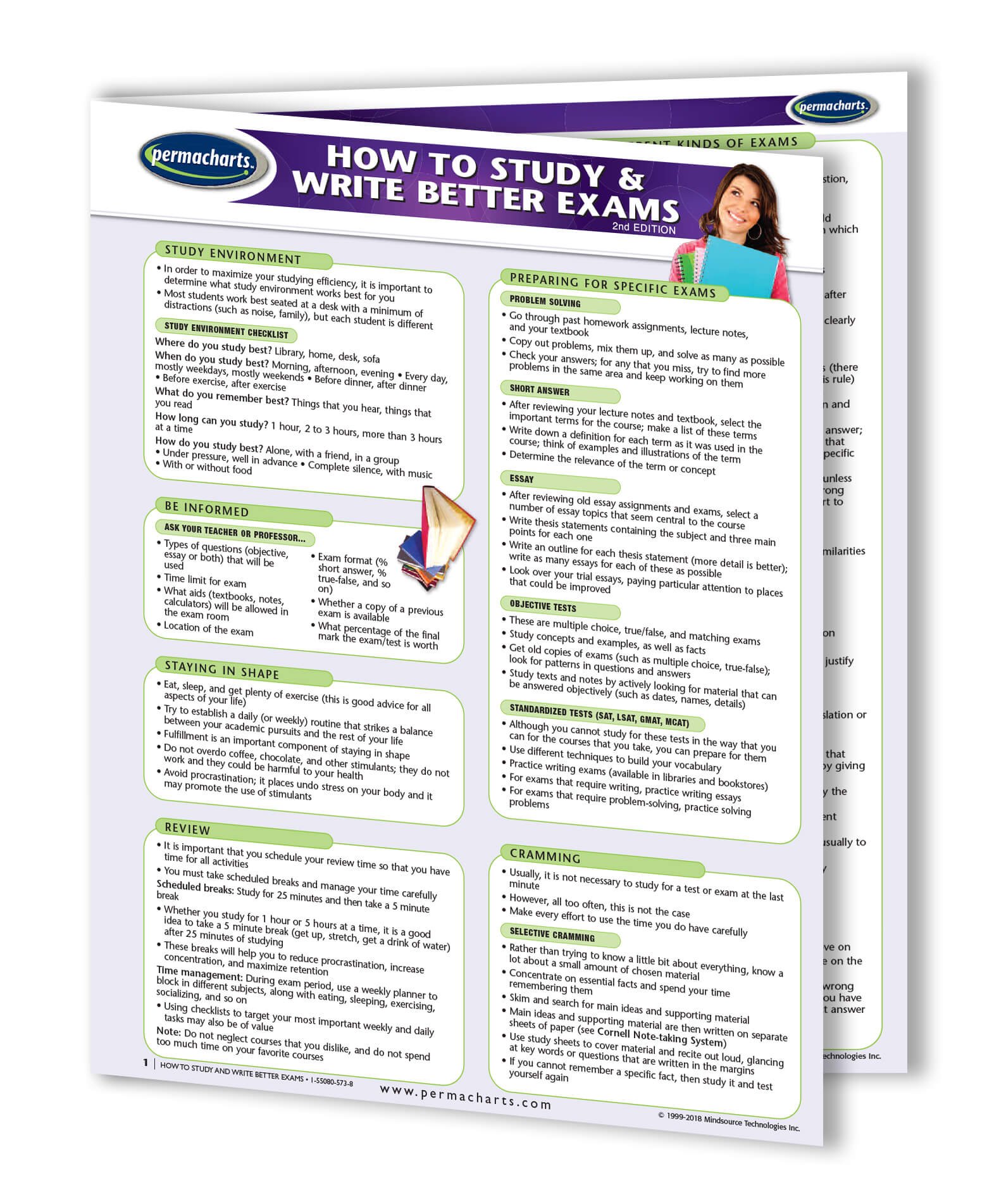 How to Study & Write Better Exams - Quick Reference Guide by Permacharts