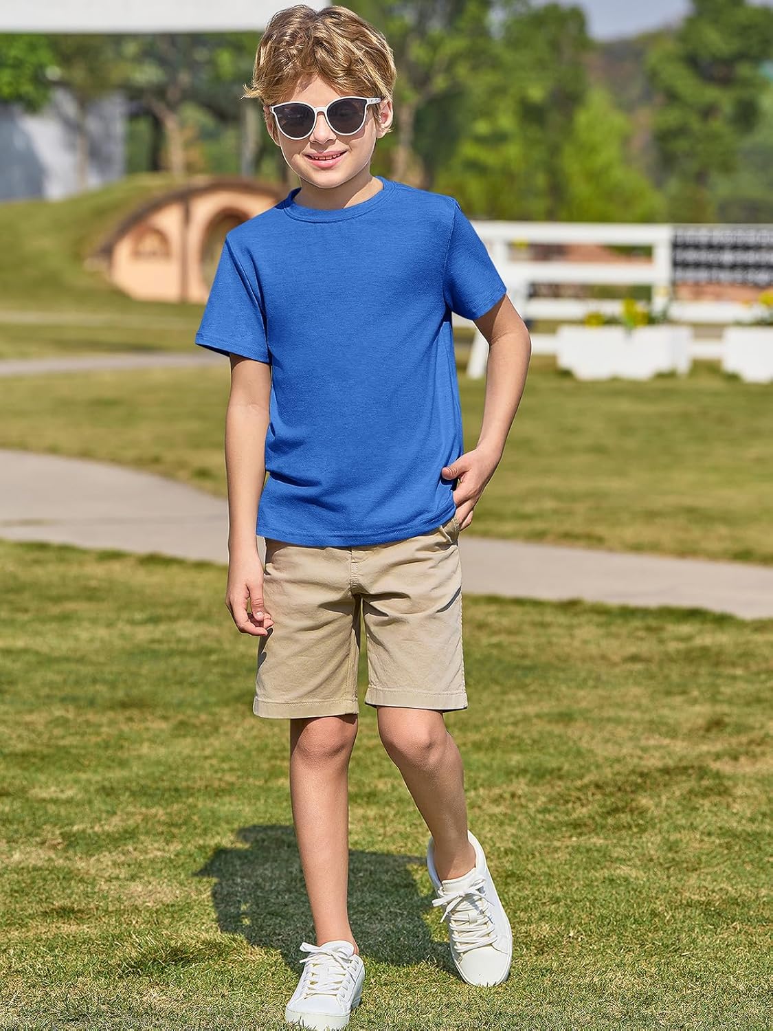 Haloumoning Boys Short Sleeve Shirts Kids Summer Crewneck T-Shirts Casual Tops Tees 5-14 Years - Image 2