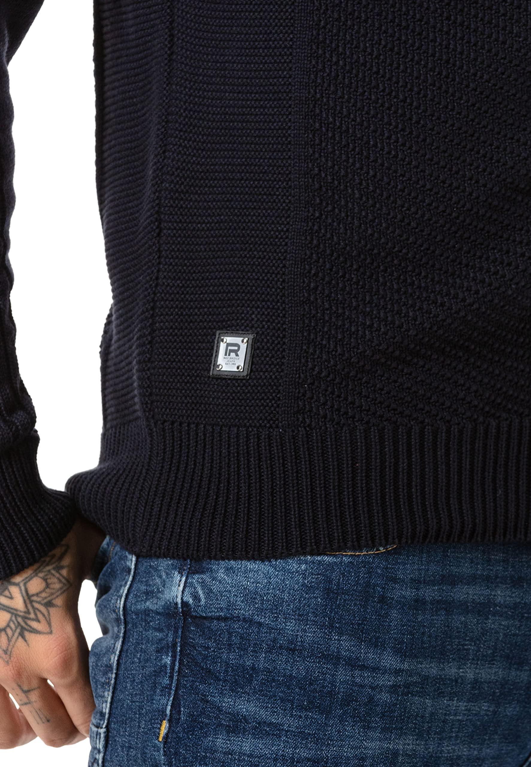 Redbridge Cárdigan Hombre Jersey de Punto Cremallera
