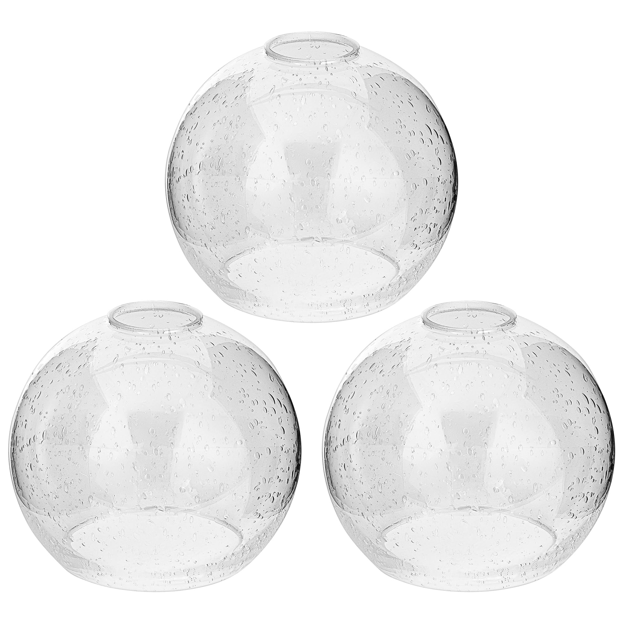 Photo 1 of 3 Pack Clear Seeded Glass Shade Replacements, Globe Glass Lamp Shade Covers for Light Fixtures, 1.65 Inch Fitter Globes Lampshades for Wall Sconces Chandelier Pendant Lights Bath Vanity Lights
