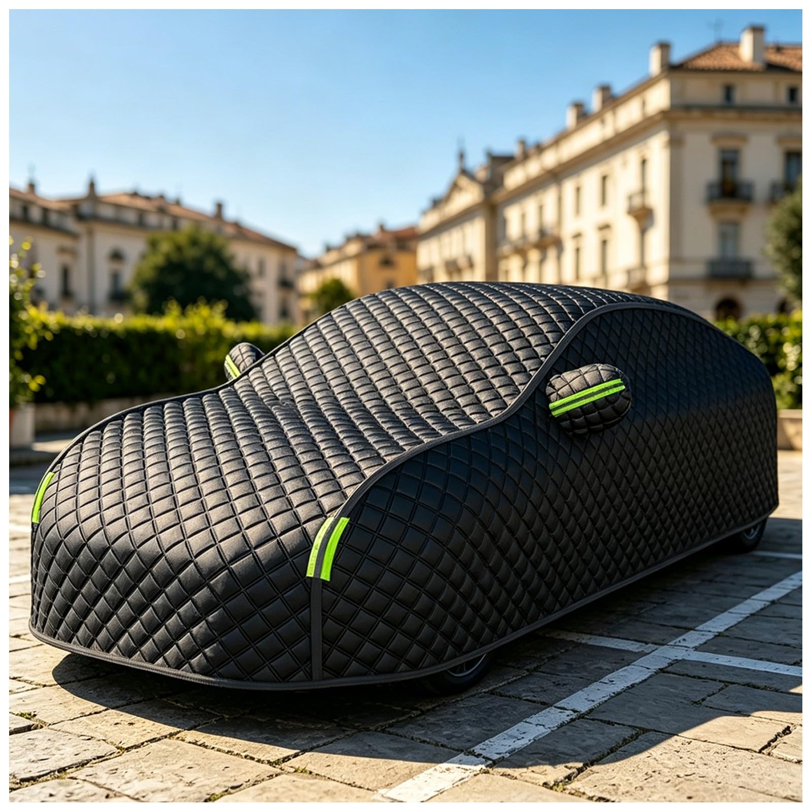 Copertura Auto Invernale per Citroen C6(2005-2024) | Rivestimento Interno in Cotone Impermeabile e Traspirante, Anti-Neve Anti-UV Adatto A Tutte Le Stagioni(Nero)