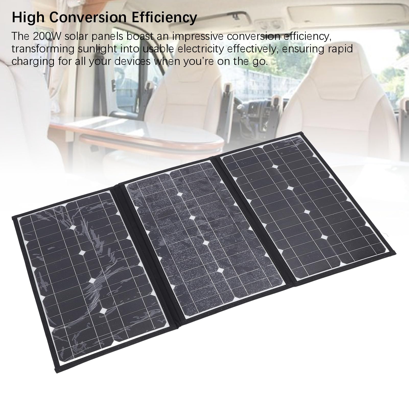 Ulepszony Przenośny Panel Słoneczny o Mocy 200 W do Generatora Elektrowni, Składana Wodoodporna ładowarka do Ogniw Słonecznych IP65 18 V z instrukcją Obsługi do Laptopa Outdoor