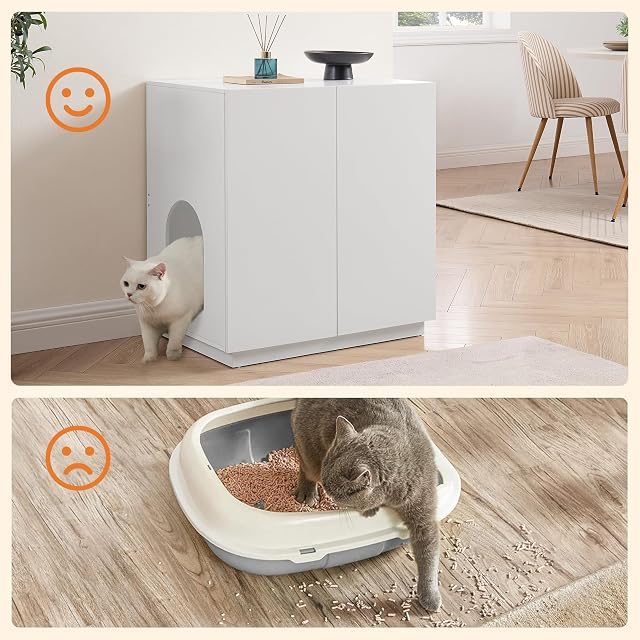 Foto 4 de 7 de unipaws Caja de arena alta para gatos para caja de arena de entrada alta o superior