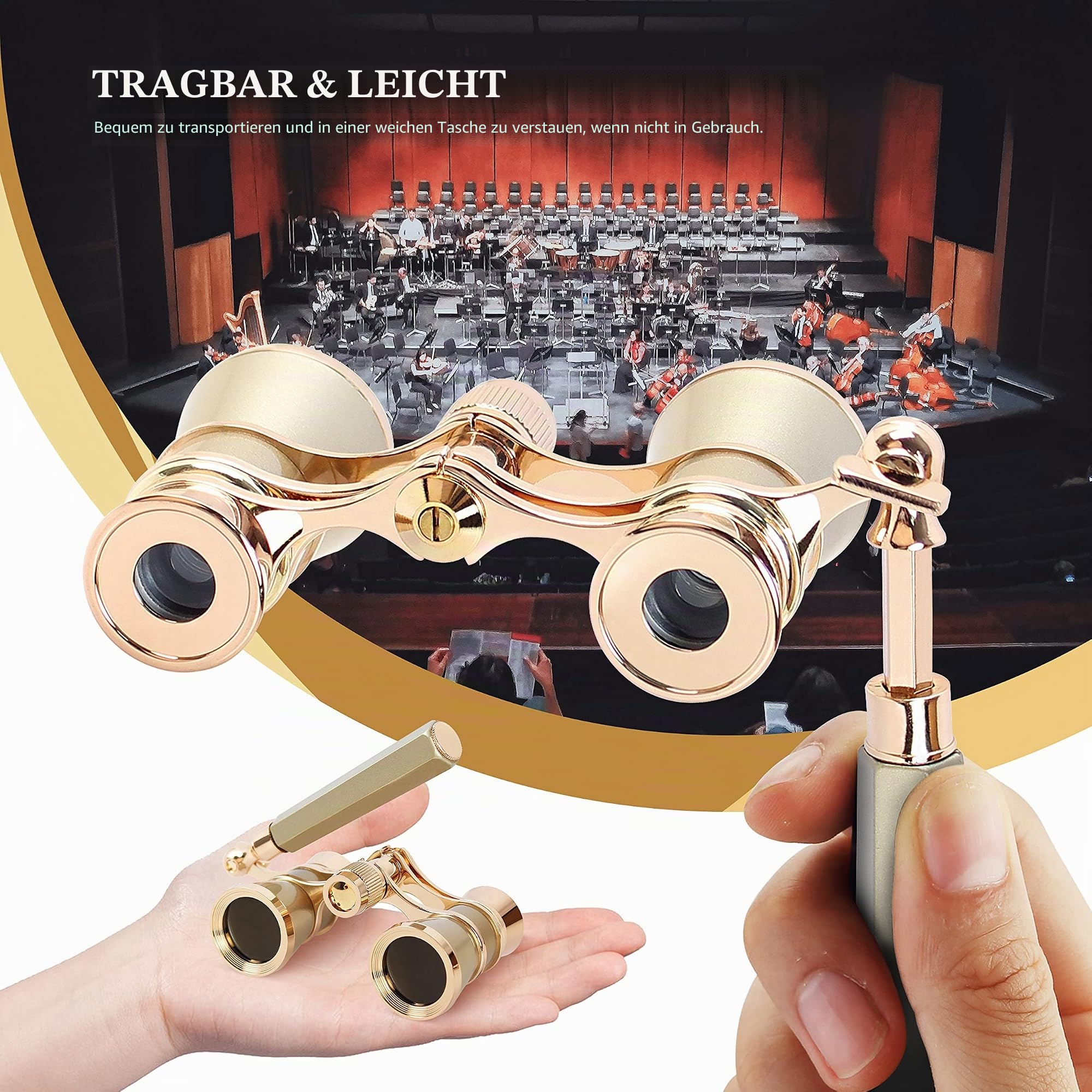 Fernglas mit 3-fach Vergrößerung für Theater, Oper, Pferderennen, AO3004, 3 x 25, von Aomekie