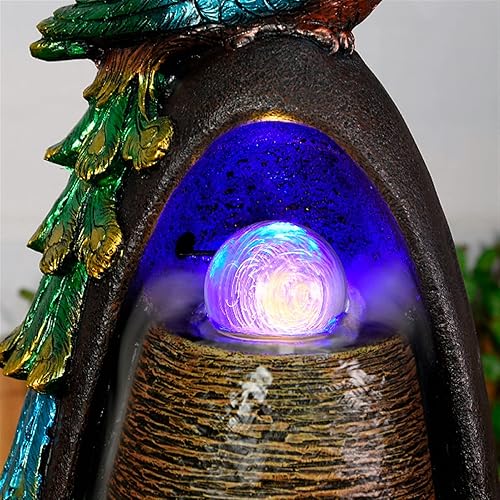Miniatura 5 de Fuente de mesa, fuente de agua, pavo real, decoración de escritorio, estilo chino, fuente de agua, decoración del hogar, sala de estar,