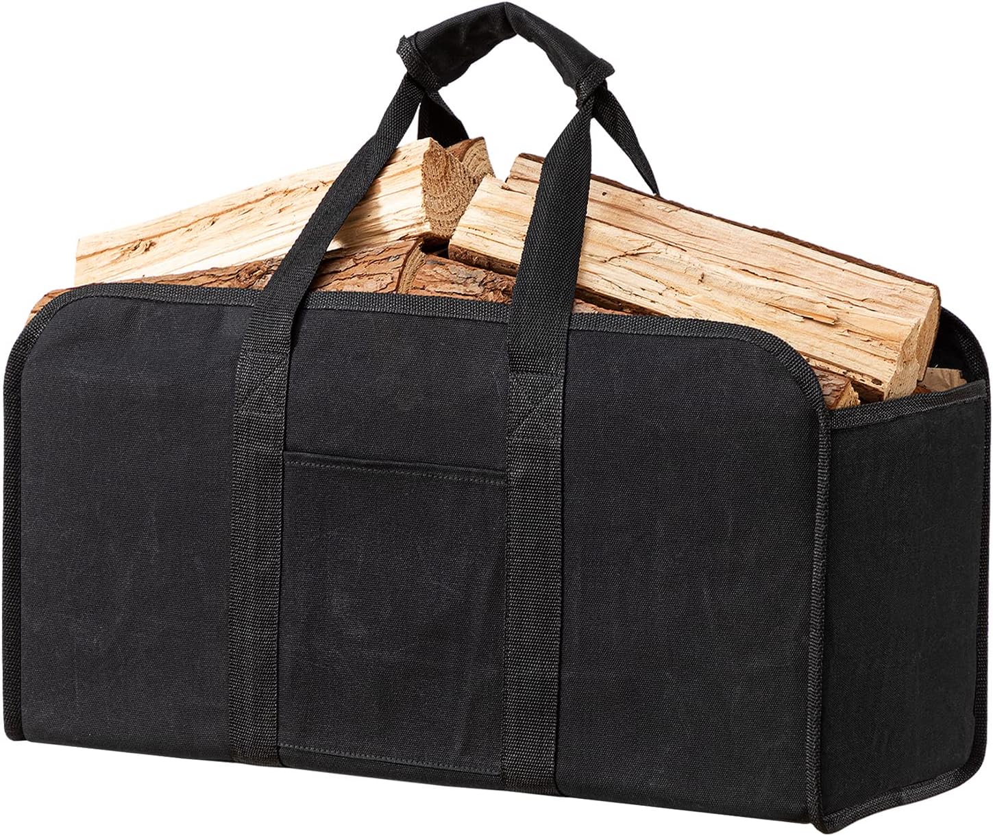 Amazon.com: eletecpro Large Firewood Carrier Bag, Durable Waxed Canvas ...