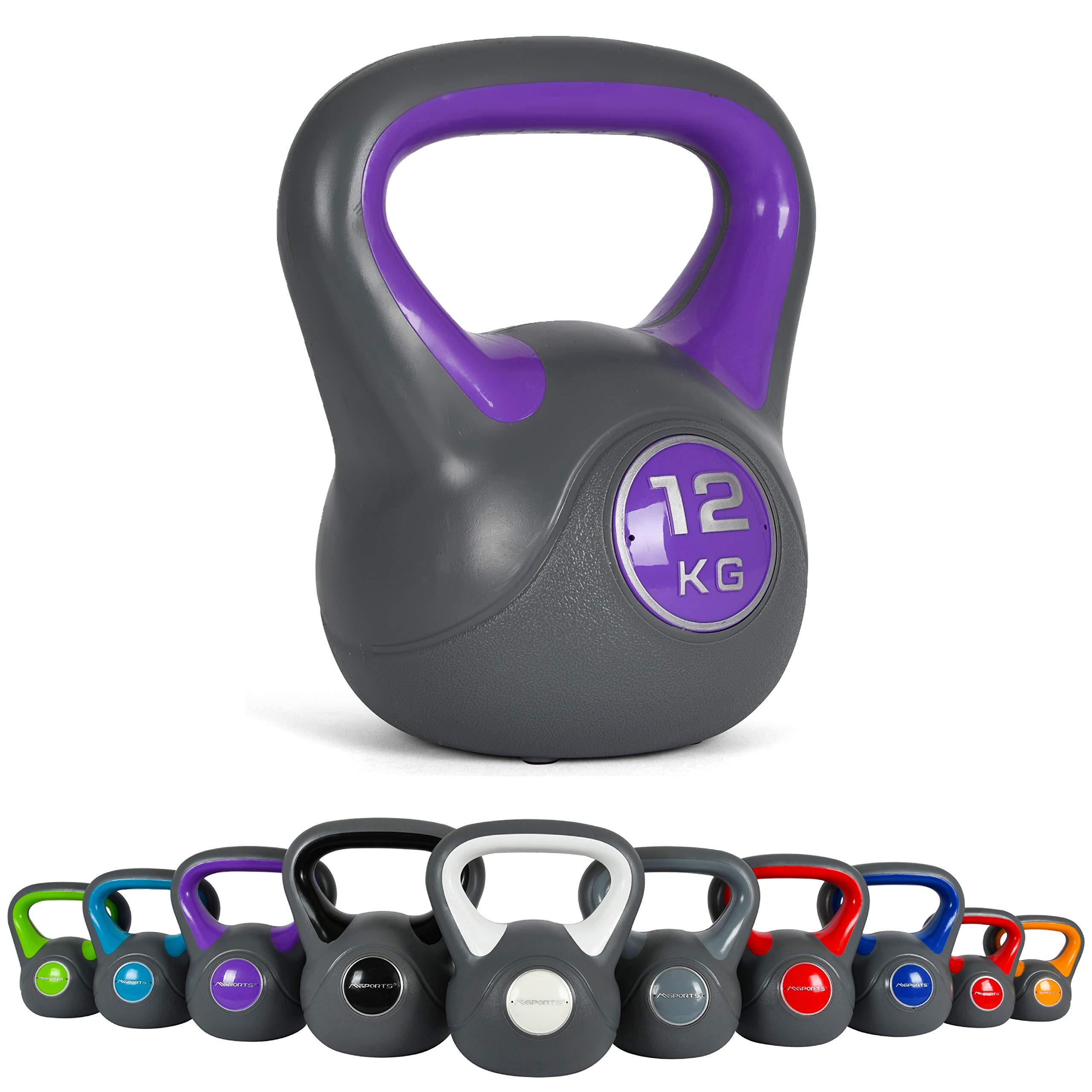MSPORTS - Kettlebell da 2 – 20 kg, con poster degli esercizi da eseguire