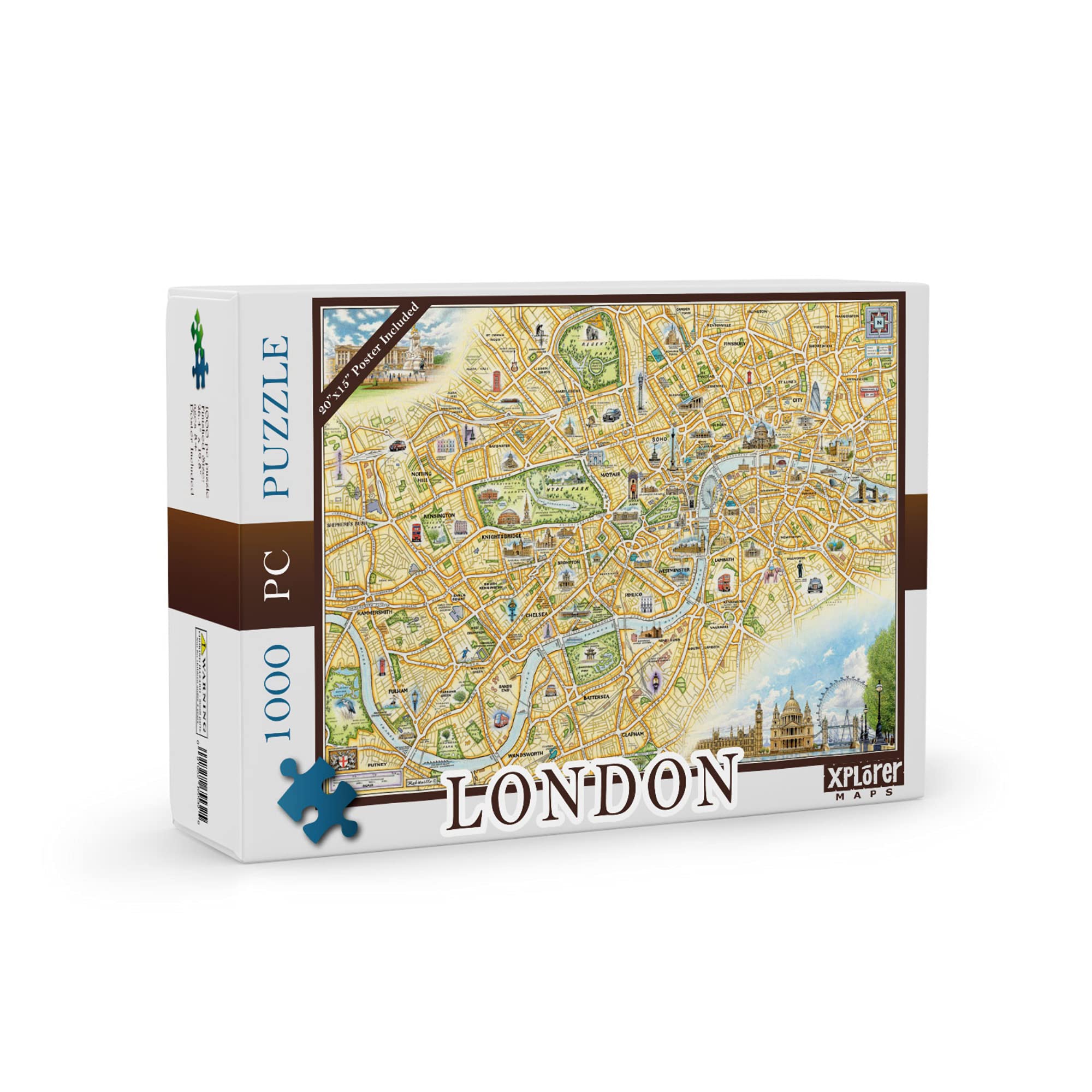 Amazon | ロンドン地図 段ボール ジグソーパズル - 1000ピース 手描き