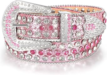 JASGOOD Women Men Rhinestones Belt,Bling Western Cowgirl Cowboy Studded Leather Belt Diamond Waist Belt for Jeans Pants