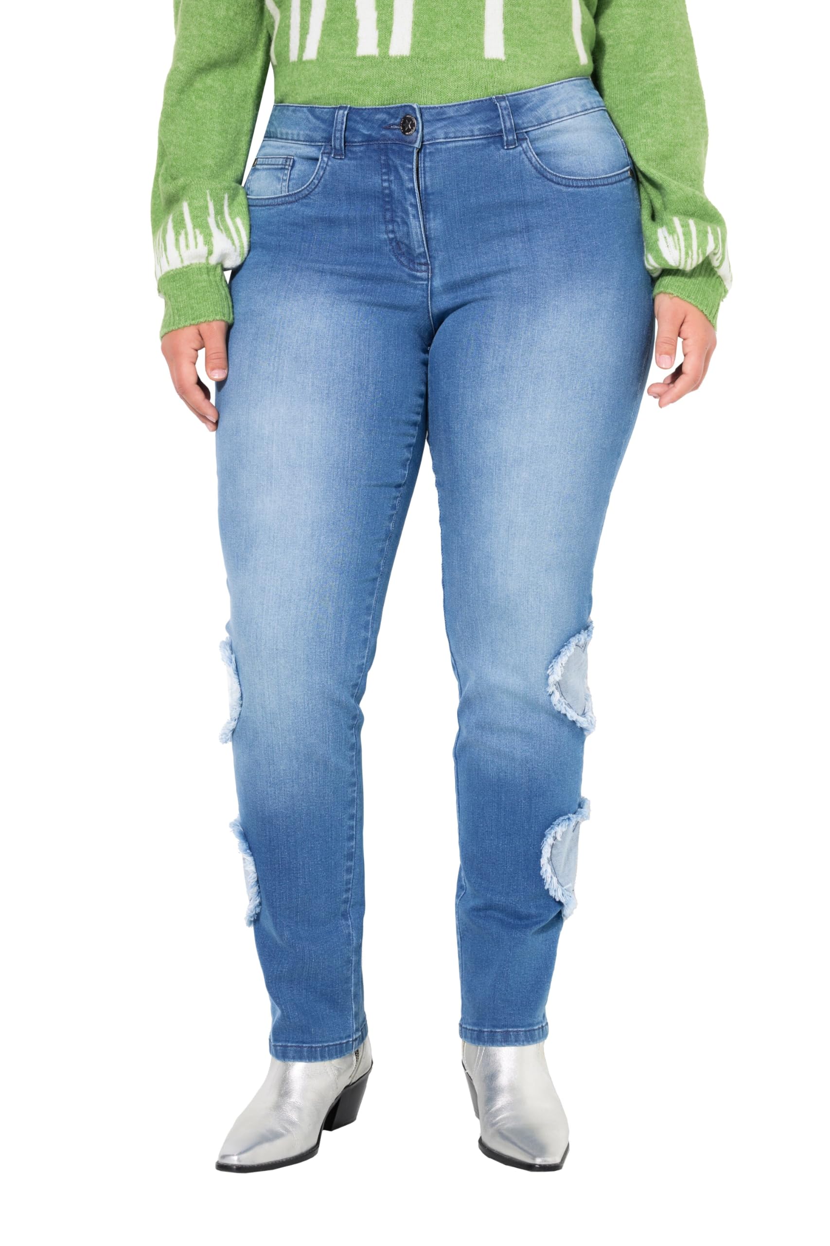 Angel of Style Damen große Größen Übergrößen Plus Size Jeans, 5-Pocket, Herz-Cutouts 837989