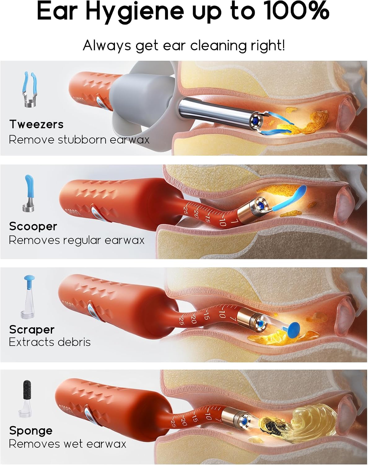 Bebird D39R Ear Wax Removal:Ear Camera with Storage Case &Painless Tweezers image 5
