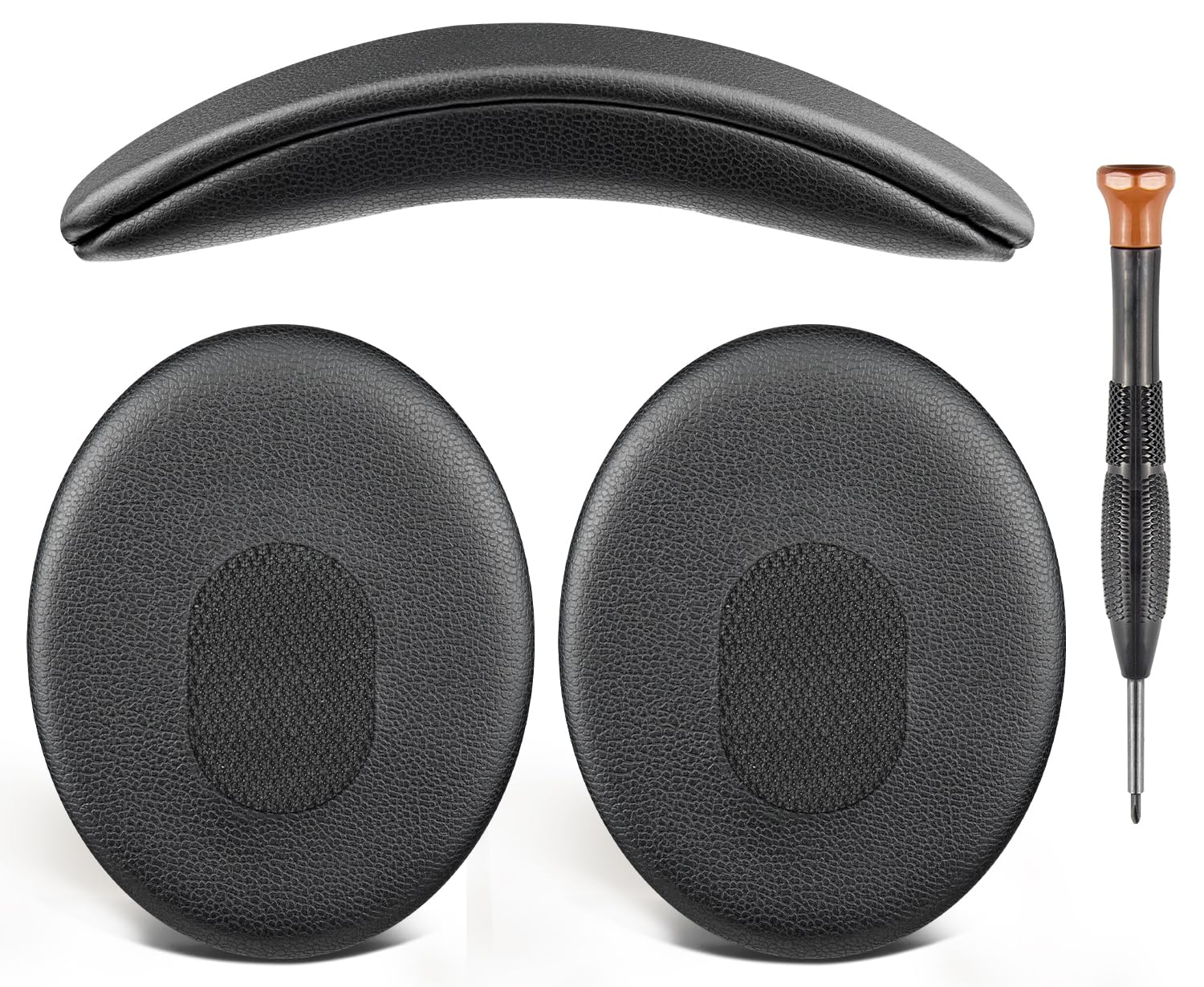 SOULWIT Almohadillas + Diadema, Kit de Repuesto para Bose QuietComfort 3 (QC3) Auriculares (No se Ajustan a OE1) - Negro