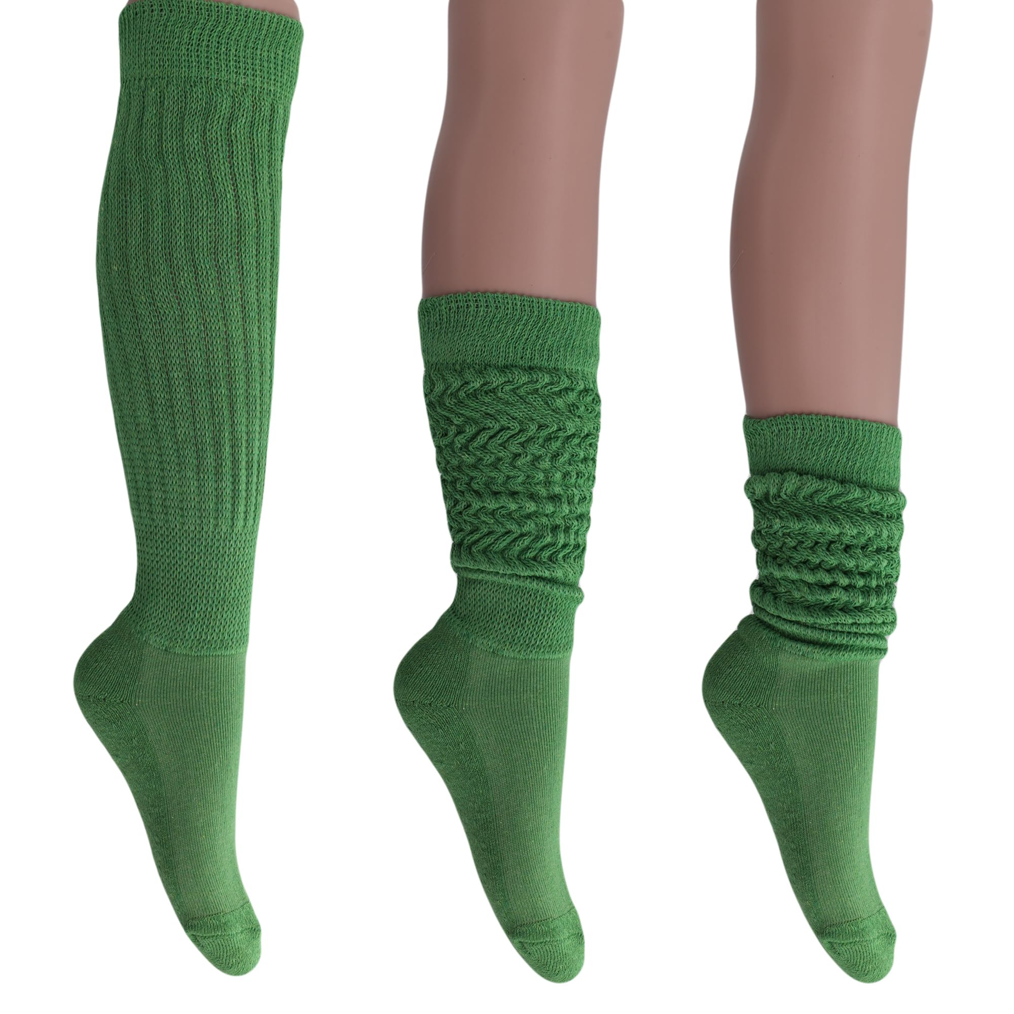 AWS/American Made Slouch Socks Cotton Scrunch Knee High Extra Long and Heavy Socks