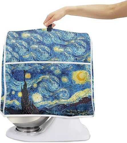 Miniatura 2 de Van Gogh Starry Night Kitchen Aid - Cubierta para mezclador, a prueba de polvo, con bolsillos de almacenamiento para accesorios y asas, se adapta a