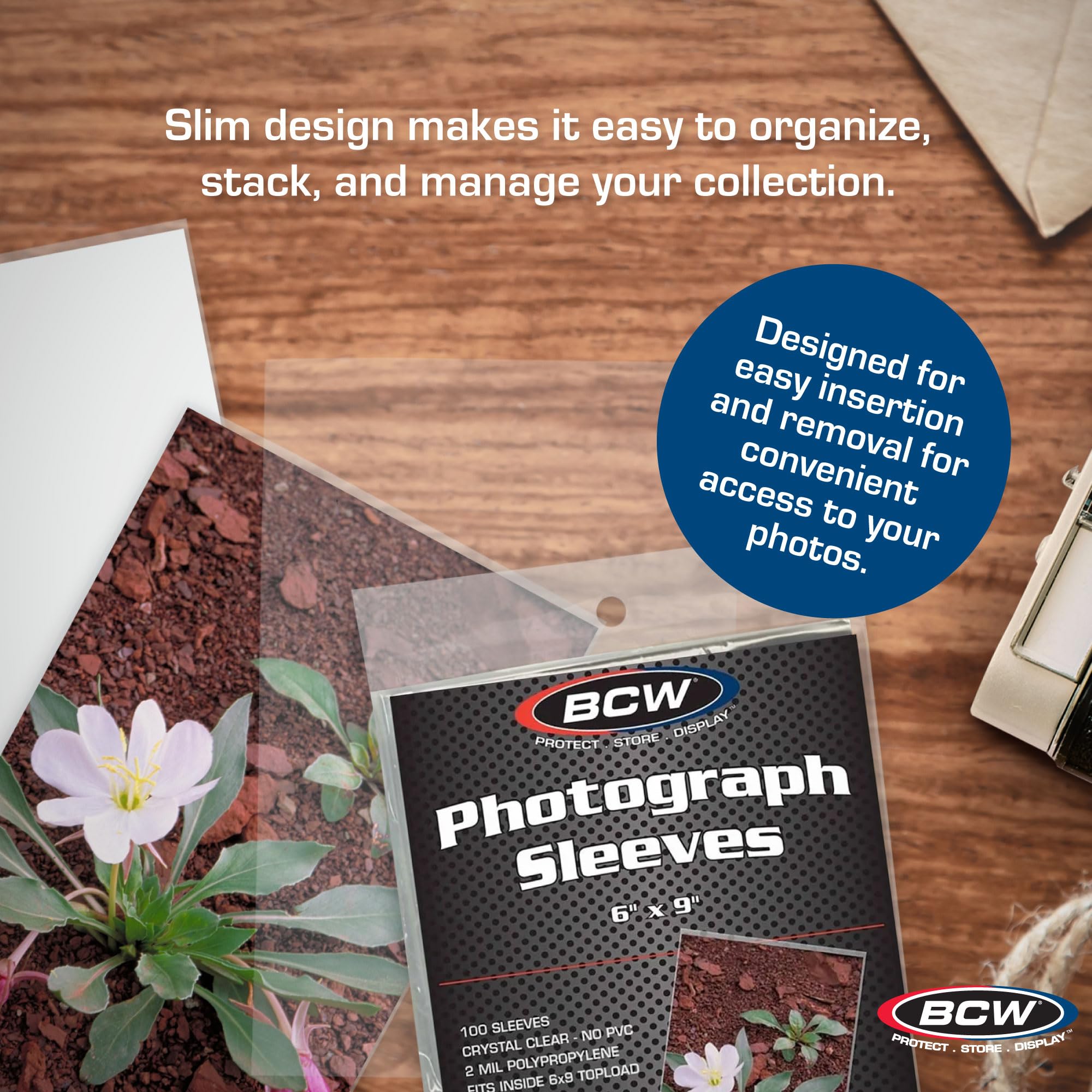 BCW 9x12 Photo Sleeves - 10 Pack Of Soft Polypropylene Picture Protectors