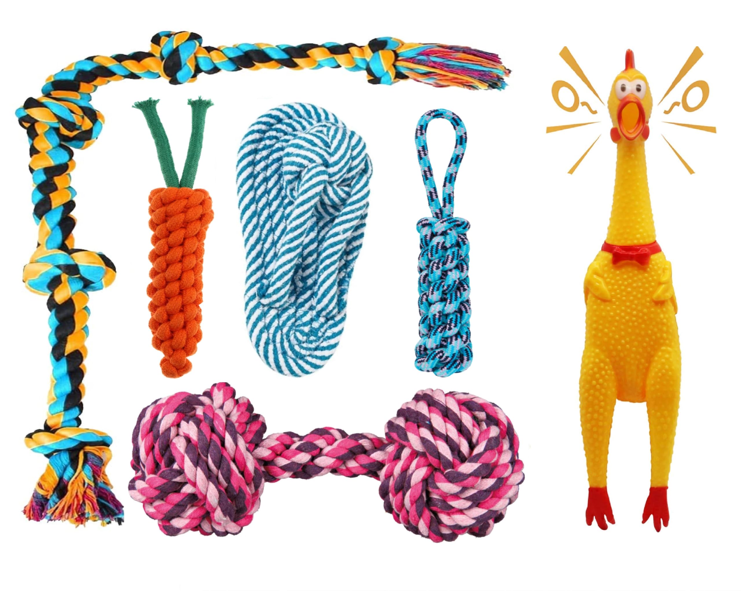 Agirav Tail Dog Toys + Dog Chew Toys + Rope Toys + Dog Toys for Small to Medium Dog Toys + Tug Toy + Dog Toy Set Pack of 6 (B0CV5TW5WF) Amazon Price History, Amazon Price Tracker