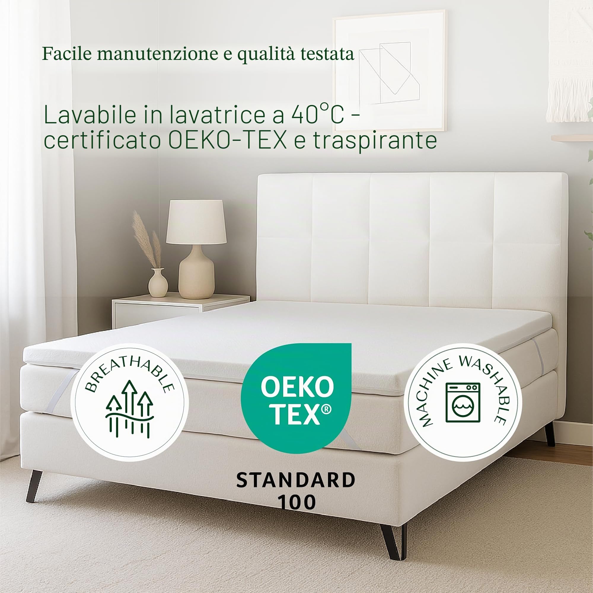 Wendre Copertura per Topper 160x200 cm – Adatta a topper 5–7 cm