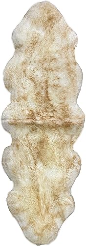 Vista 55 de HUAHOO Alfombra de oveja auténtica de alta calidad, piel de oveja australiana, esponjosa, de lujo, natural, de piel de cordero esponjosa