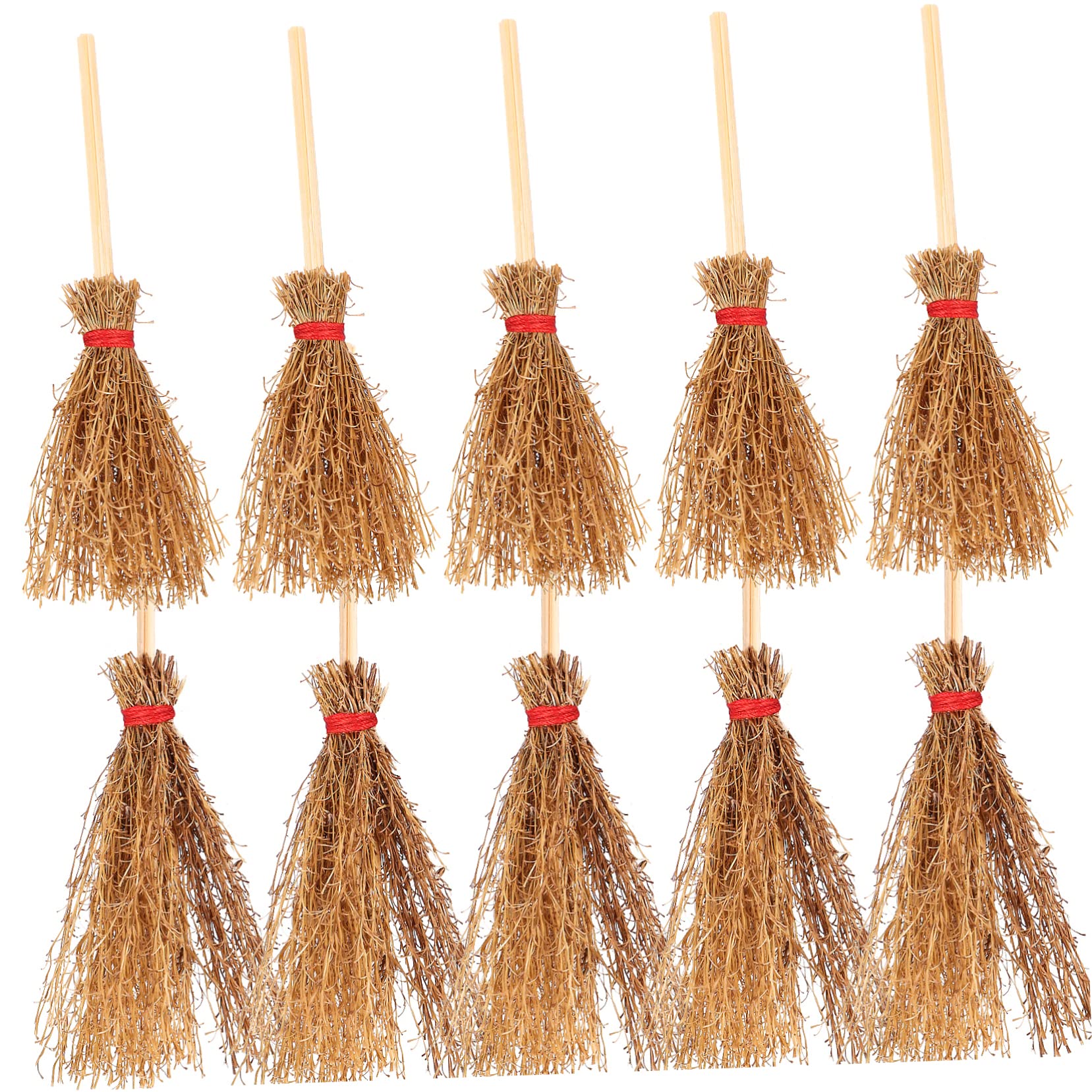 HOOTNEE 30 Pcs Mini Broom Fairy Accessories Small Witch Broom Halloween Broom Bats Halloween Witch Craft Mini Witches Broom Miniature Witch Brooms Broom Toy Toys Tiny Brooms Beech