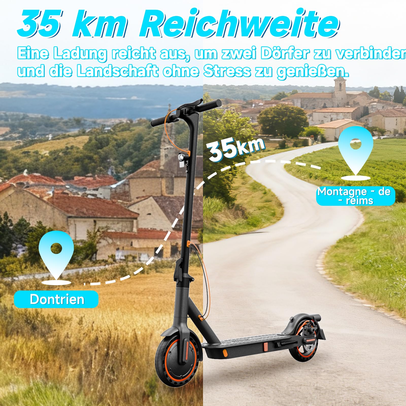 E-Scooter mit ABE Straßenzulassung, 350W Elektroroller, App, 35 km | Faltbarer E-Roller bis 20 km/h, 35 km Reichweite, Smart App Steuerung, 8,5" Wabenreifen, E-ABS & Scheibenbremse (S3ABE/S6ABE)