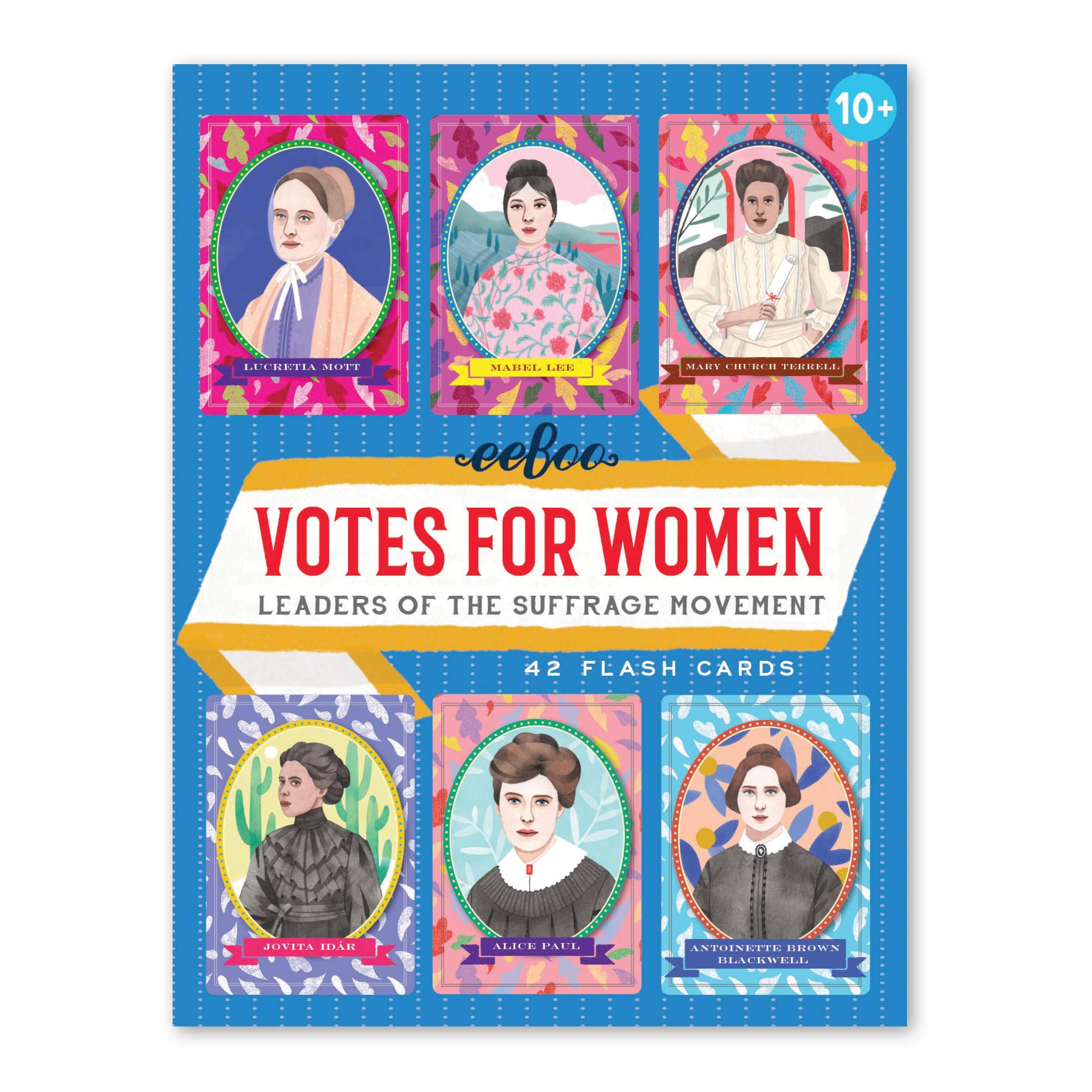 Eeboo: Voti Per Le Donne Flashcard Educative, Illustrazione Di Persone Che Hanno Contribuito Al Movimento Del Suffragio, Consente Ai Bambini Di Imparare L'importanza Dei Leader, Perfetto Per I 10 Anni-image