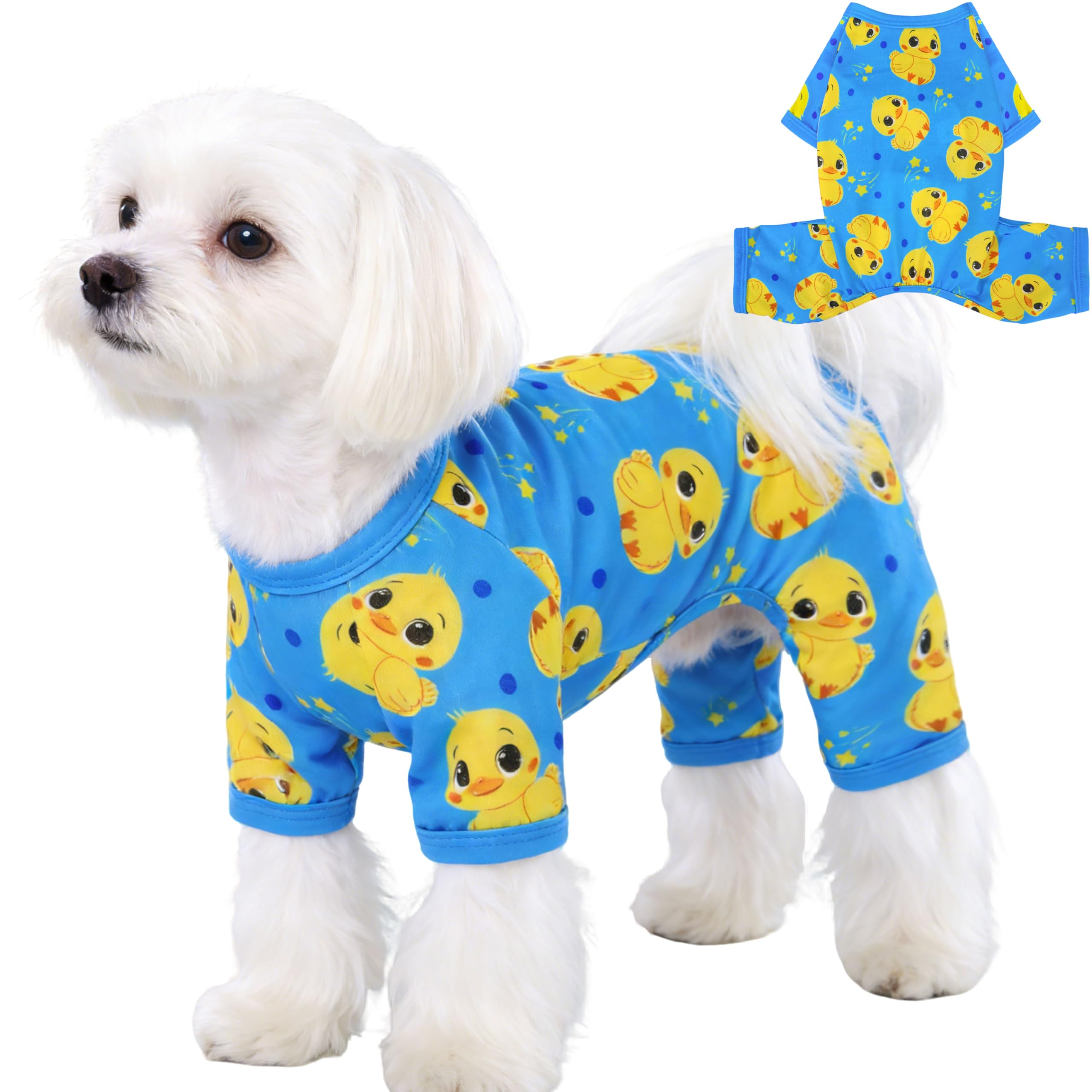 Dog Summer Pajamas Onesie Soft Breathable Puppy Jumpsuit Lightweight Dog Clothes for Small Medium Dogs Cat Pet Clothes(Pink Leopard, X-Small) — view 10