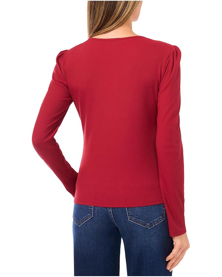 CeCe Long Sleeve Pearl Keyhold Knit Top - #2 of 3