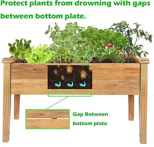 Miniatura 2 de Rakukiri - Kit de cama elevada de madera elevada para jardín, soporte para patio trasero, patio, naturalmente resistente a la putrefacción, 4 x 2 x