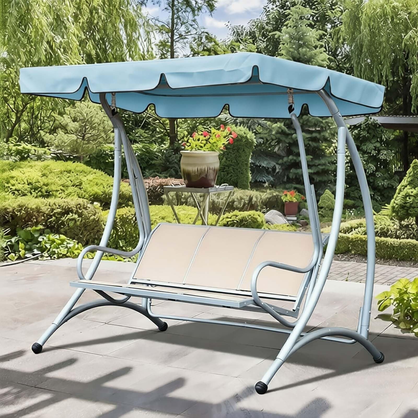 Copertura di ricambio per dondolo da giardino, protezione UV, per dondolo da 2-3 posti (celeste, 210 x 145 cm)