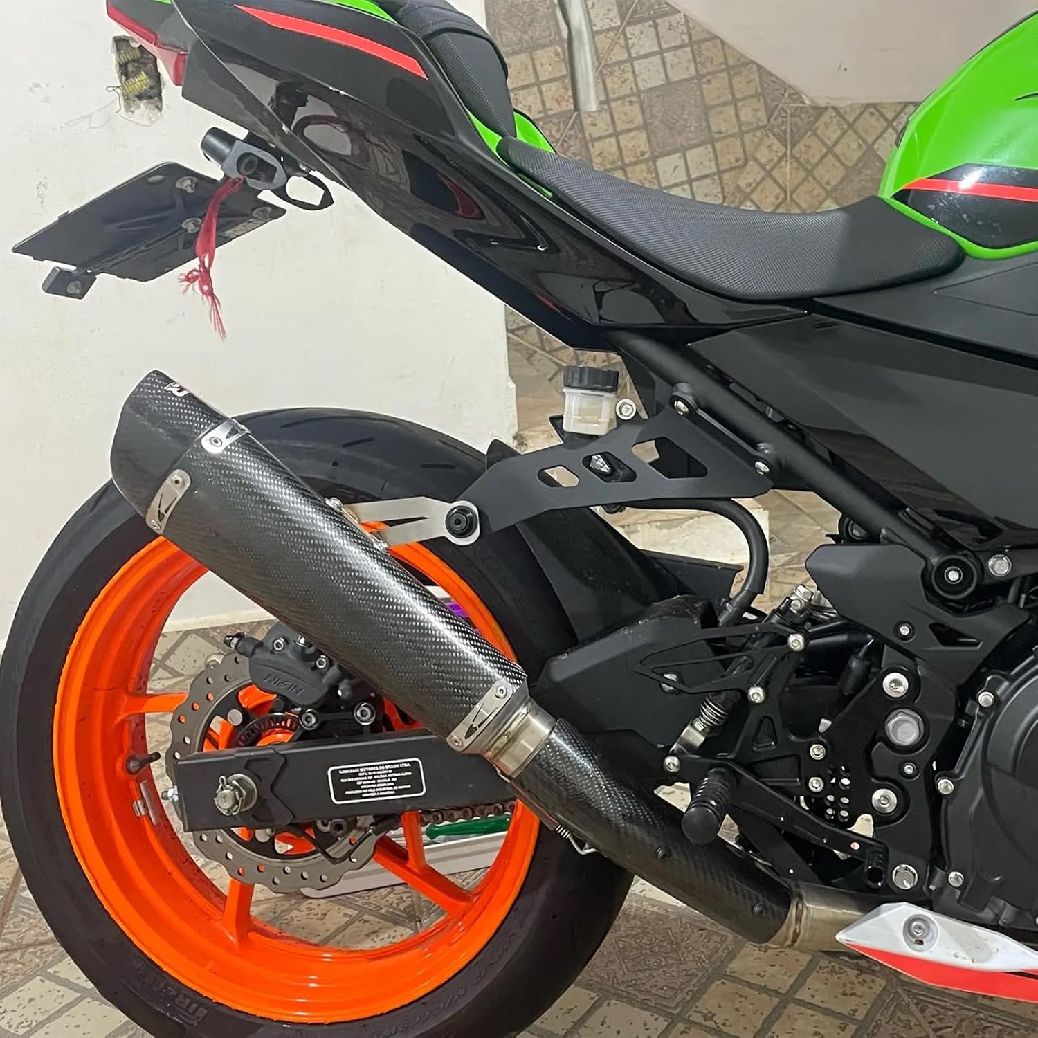 Motorcycle Exhaust Hanger Bracket Compatible with Ninja 400 Ninja400 Z400 2018-2023 2024 2025 Ninja 500 SE Z500 Aluminum Exhaust Pipe Muffler Pipe Support Guard Holder