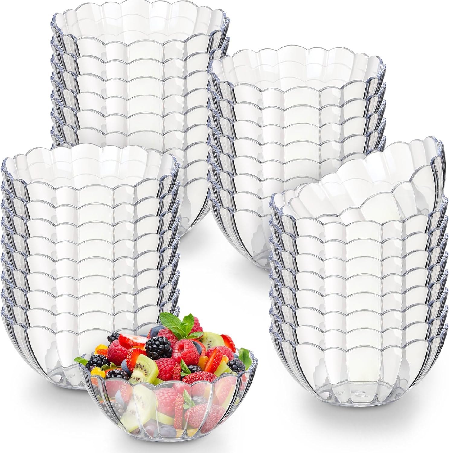 Tanlade 36 Pack Acrylic Salad Mixing Bowls Clear Plastic