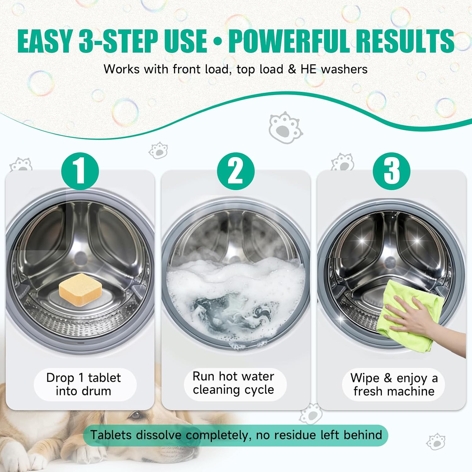 BLASTIX Ultra+ Plant-Based Washing Machine Cleaner Tablets | 30 Count | Pet Hair & Odor Control | Light Lemon Scent | Recyclable Kraft Paper Packaging