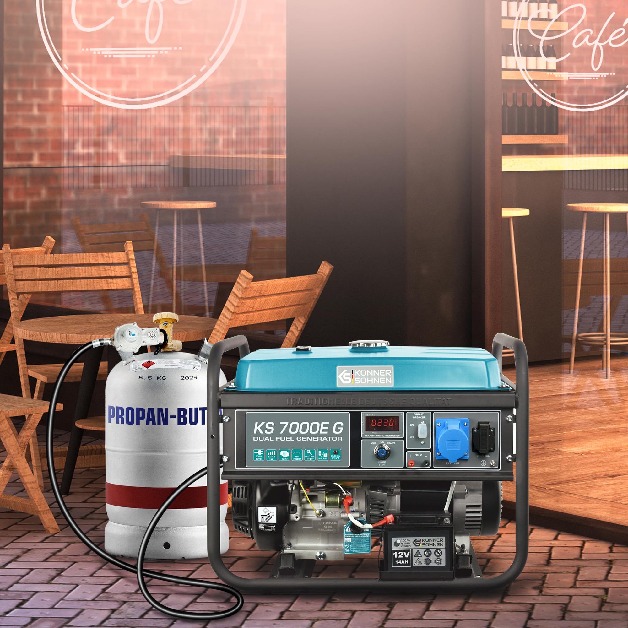 Agregat prądotwórczy Könner & Söhnen KS 7000E G hybrydowe serii DUAL FUEL LPG/benzyna