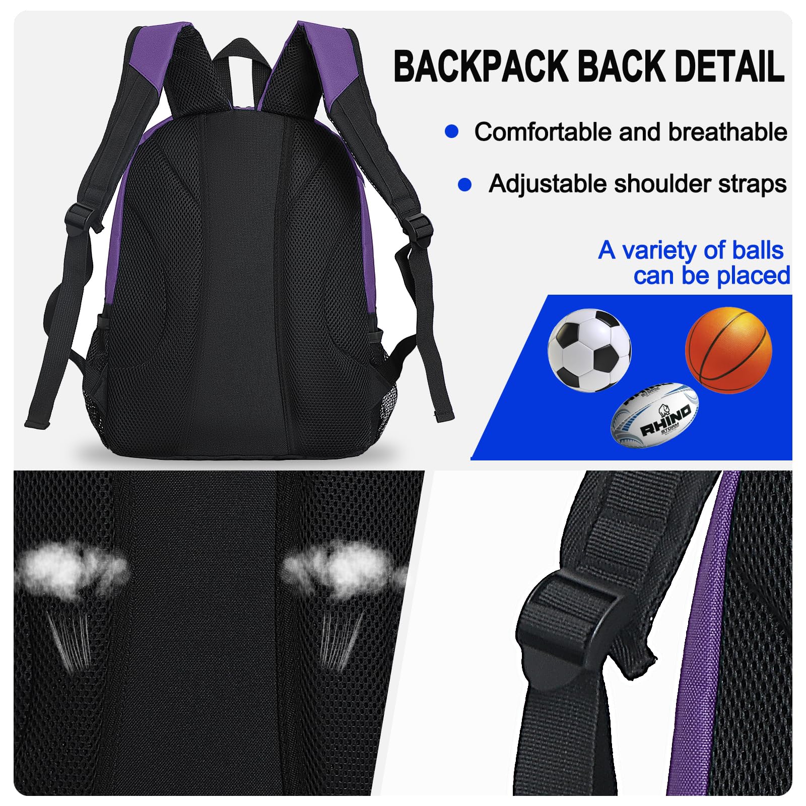 Goloni Youth Soccer Bag,Basketball Bag with Ball Compartment & Shoe Compartment,Backpack for Football Volleyball Basketball